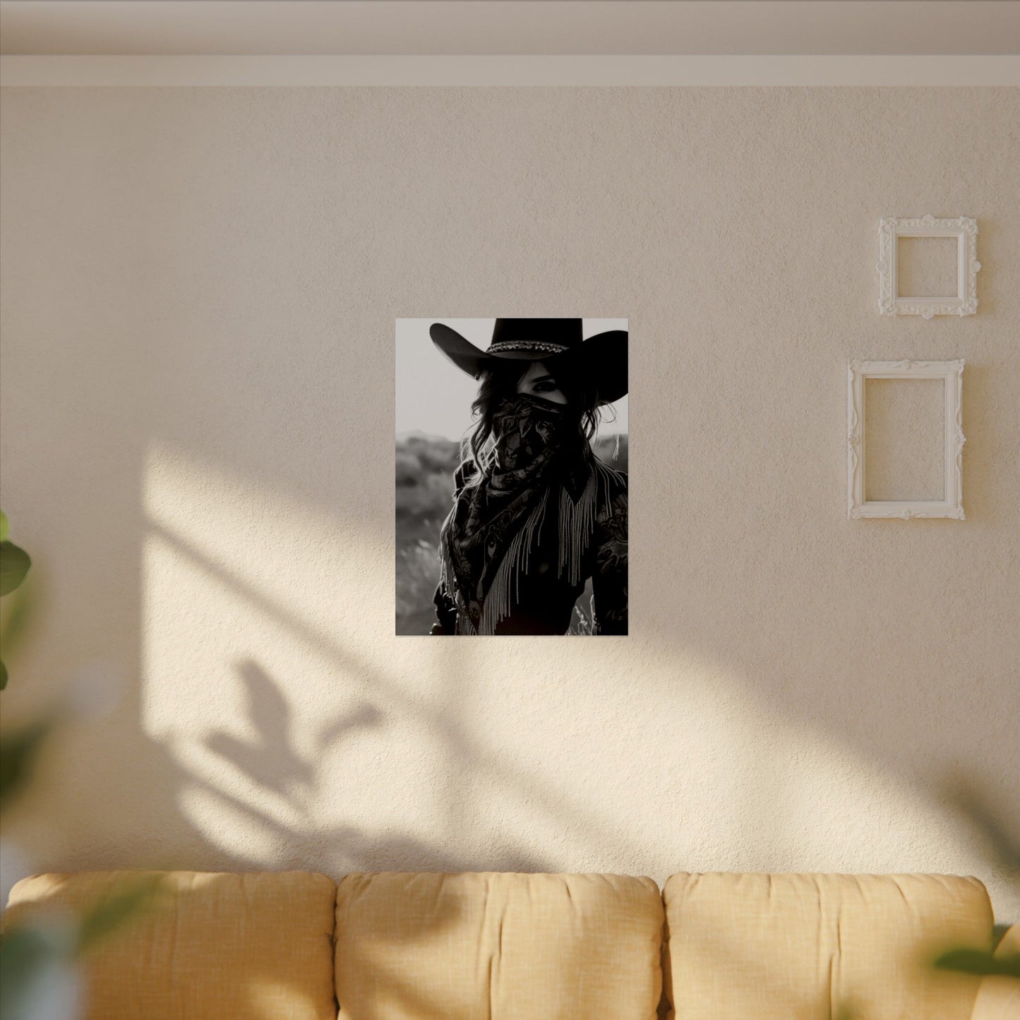 She Rode Alone— Western Outlaw Textured Watercolor Matte Posters