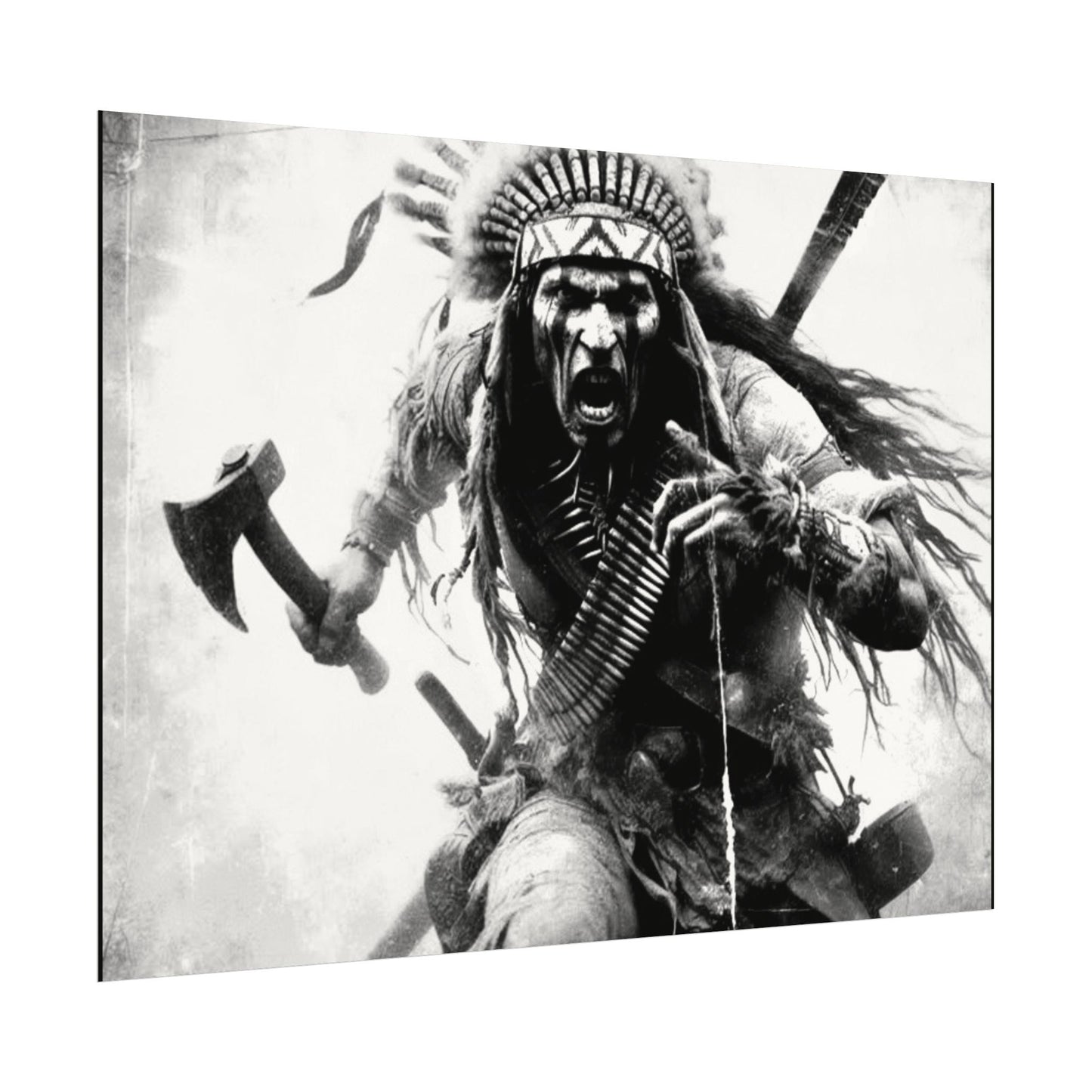 Warriors Charge – Western Textured Watercolor Matte Posters