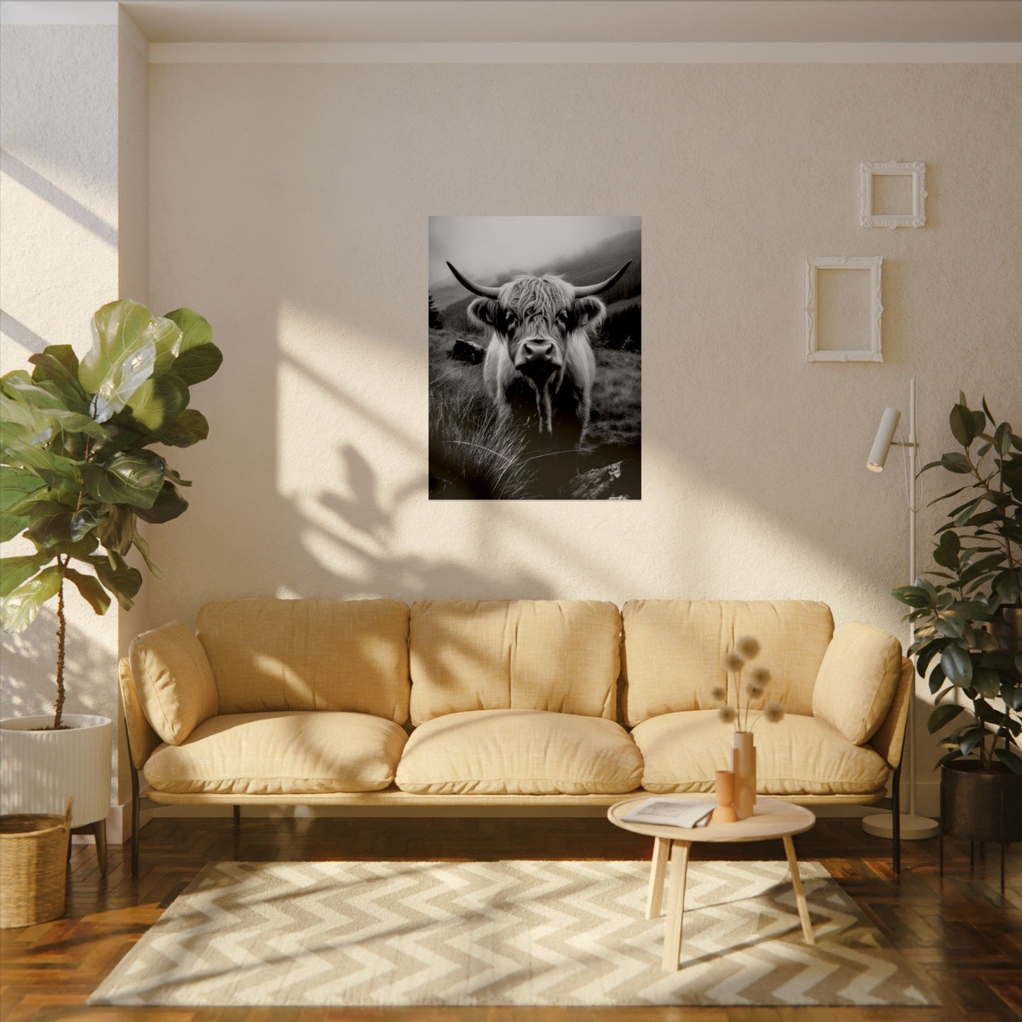 The Horned Guard – Western Textured Watercolor Matte Posters