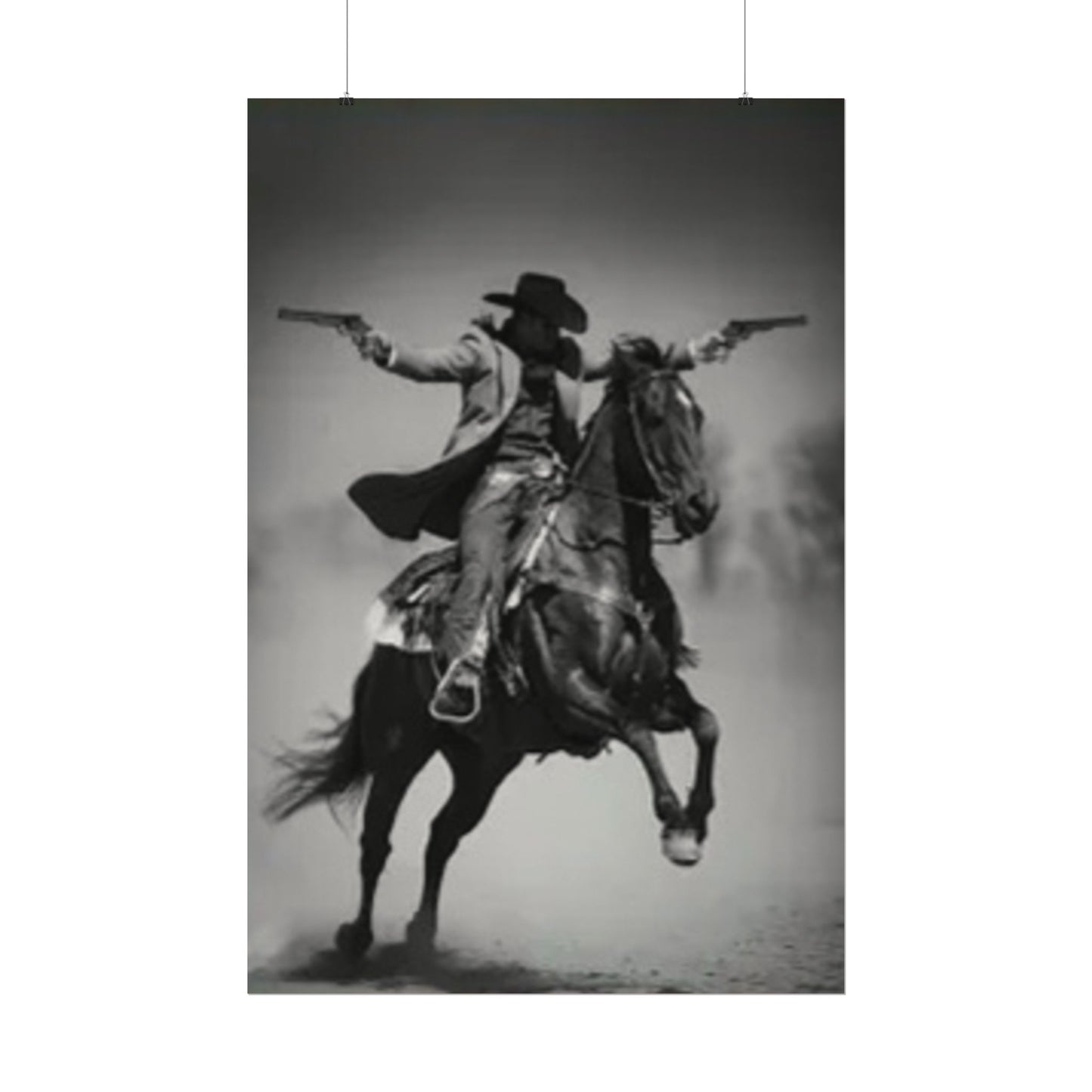 Smoke & Spurs – Western Textured Watercolor Matte Posters