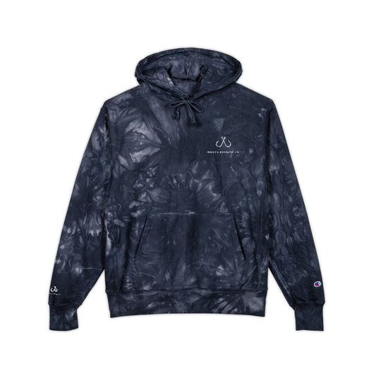 Deep Drift Chic Tie-Dye Hoodie with Embroidered Design | Unisex, Comfortable Hoodie for Everyday Wear, Gifts, Festivals, Casual Style, Trendy Apparel, Fishing Enthusiasts,  Angler Gifts, Him & Her,  Hooked Horizon Co.