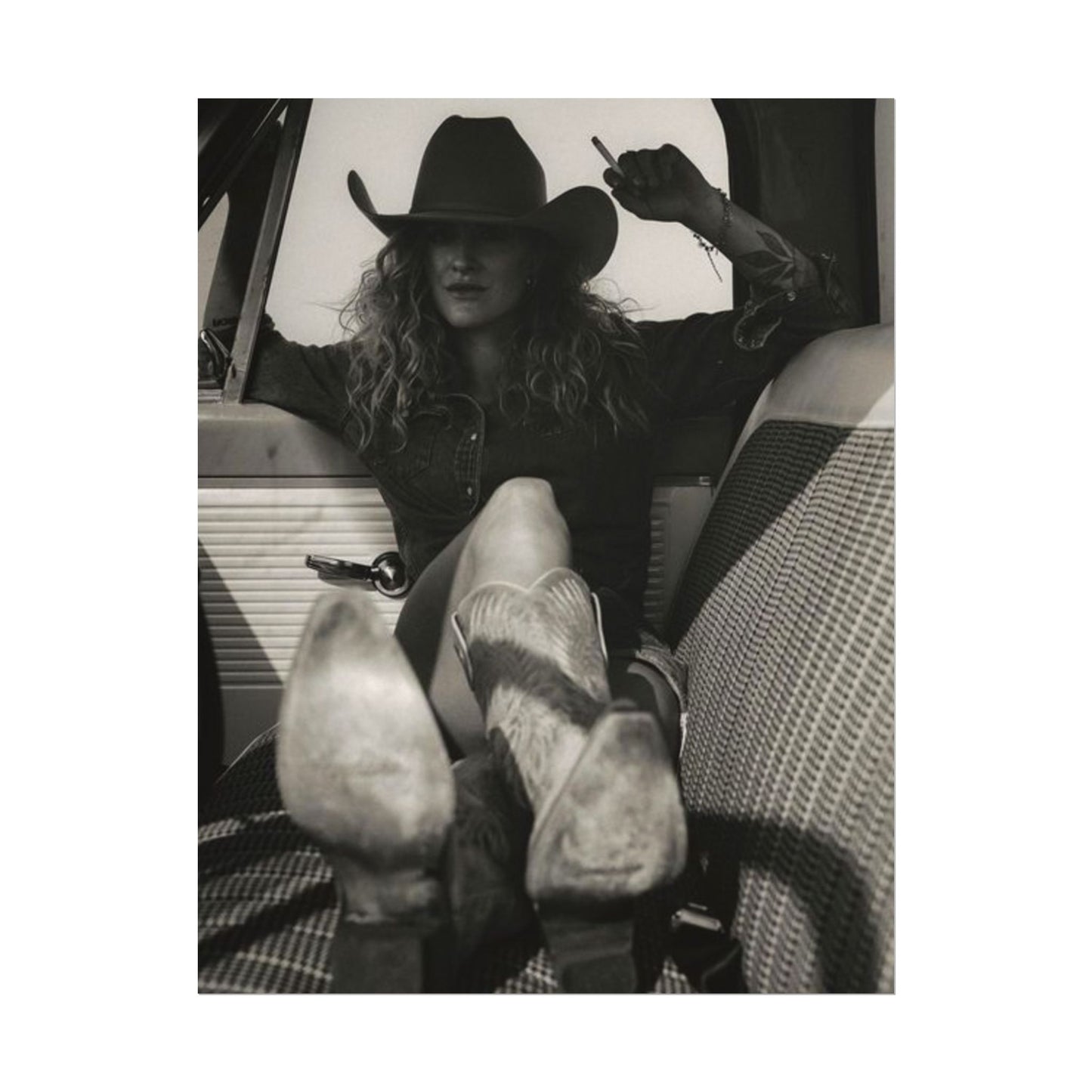 Whiskey Kissed Trouble – Western Textured Watercolor Matte Posters