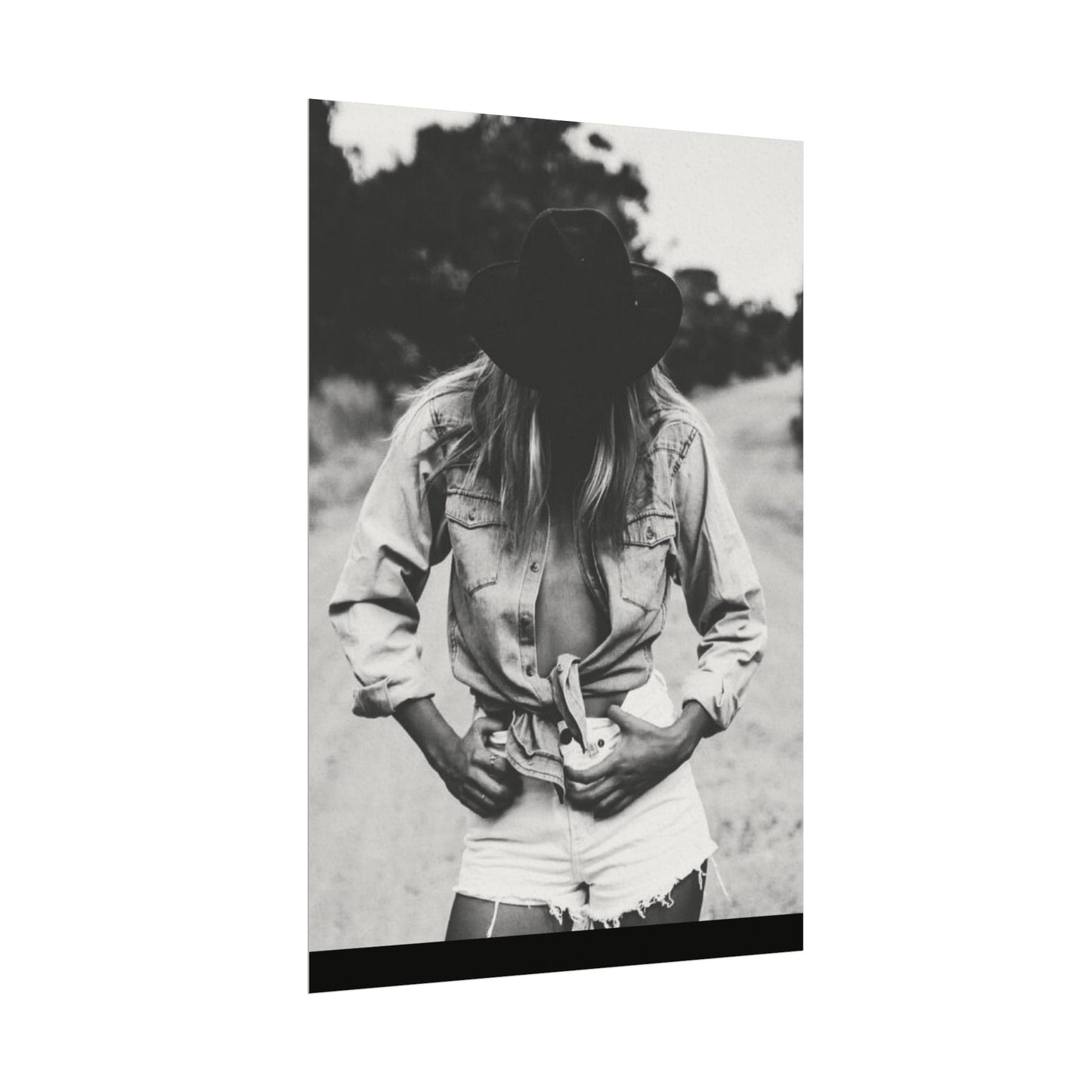 Denim Dreamer– Western Textured Watercolor Matte Posters