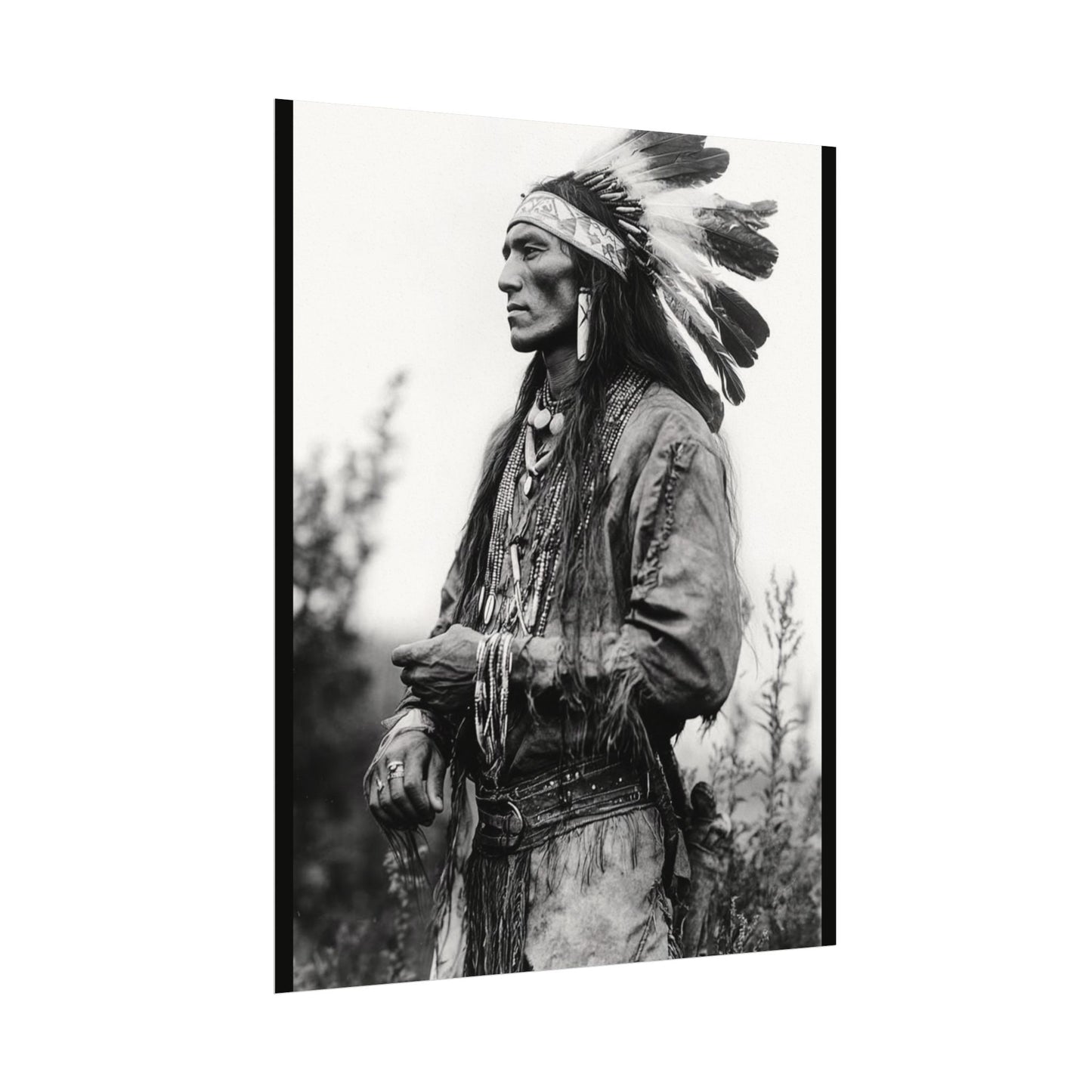 Warriors Gaze – Western Textured Watercolor Matte Posters