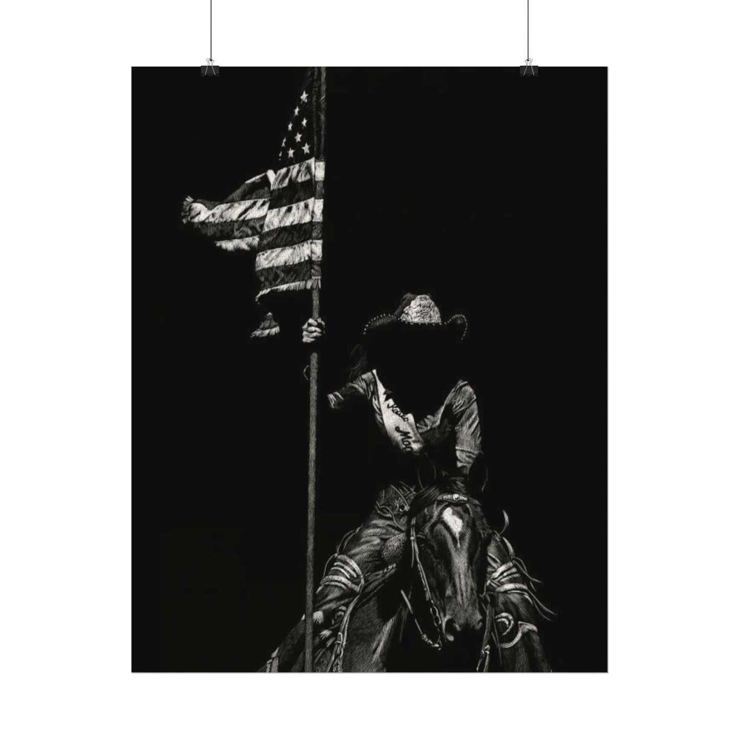 Star Spangled Elegance – Western Textured Watercolor Matte Posters