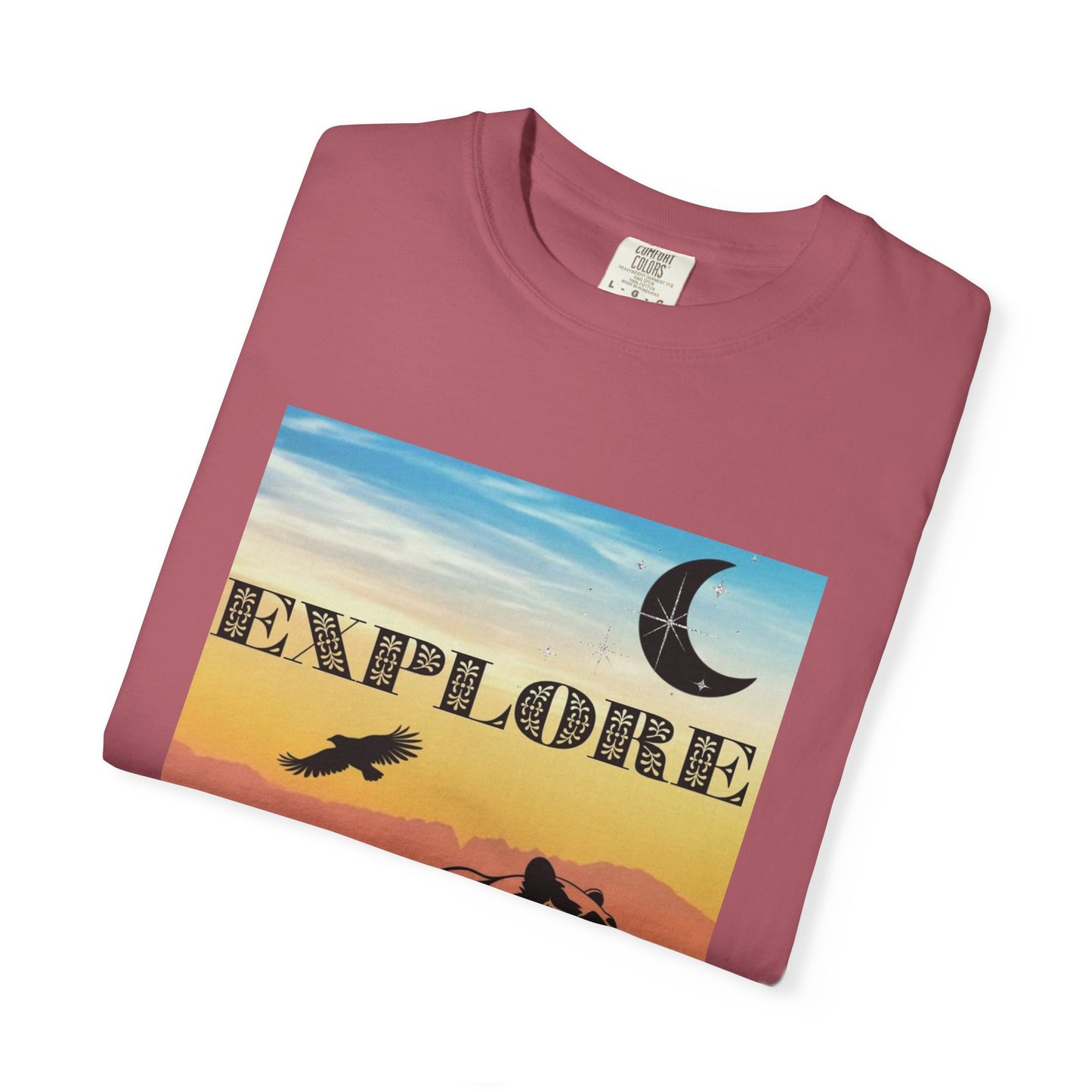 Explore Wildlife Adventure Tee Unisex Garment-Dyed T-shirt, Boho Nature Tee, Camping Shirt, Adventure Apparel, Gift for Wilderness Lovers