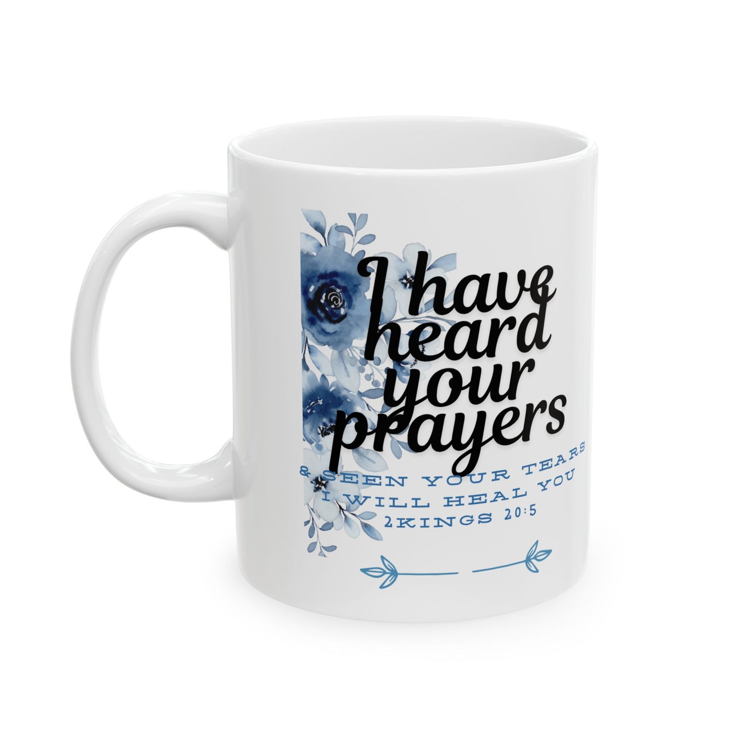 Inspirational Prayer Ceramic Mug, Floral Coffee Cup, Gift for Friends, Encouragement, Faith-based, Uplifting Quote