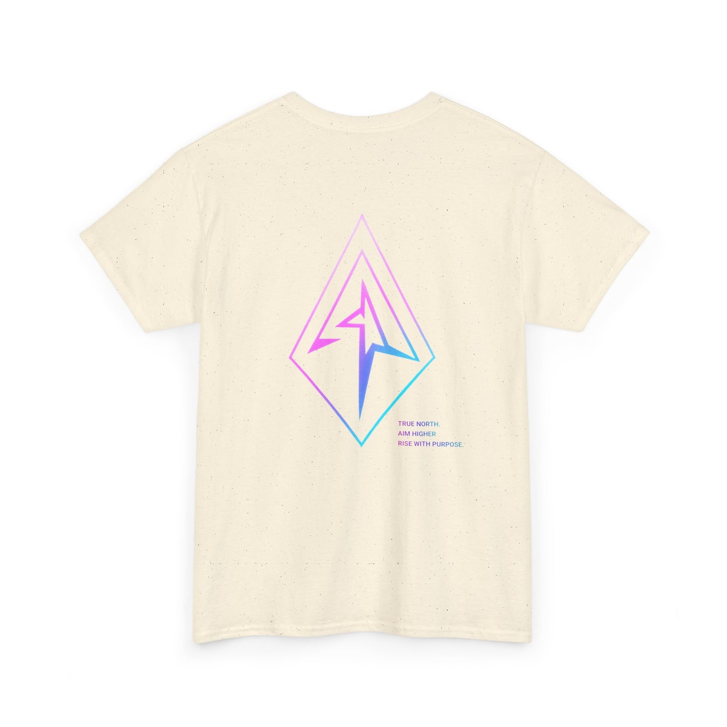 Arrow Ridge Gradient Tee — Minimal Origami Logo T-Shirt with Pastel Holographic Design