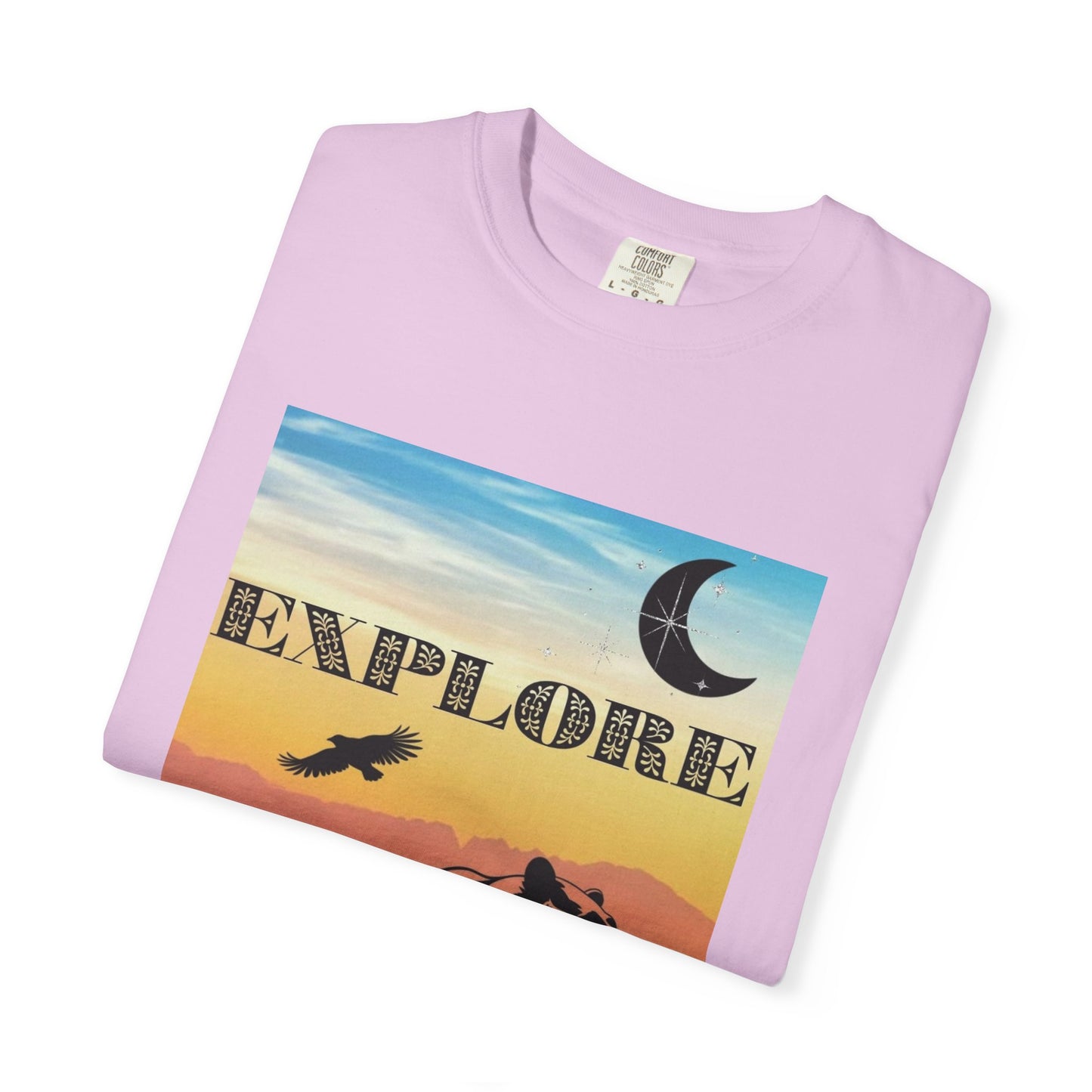 Explore Wildlife Adventure Tee Unisex Garment-Dyed T-shirt, Boho Nature Tee, Camping Shirt, Adventure Apparel, Gift for Wilderness Lovers