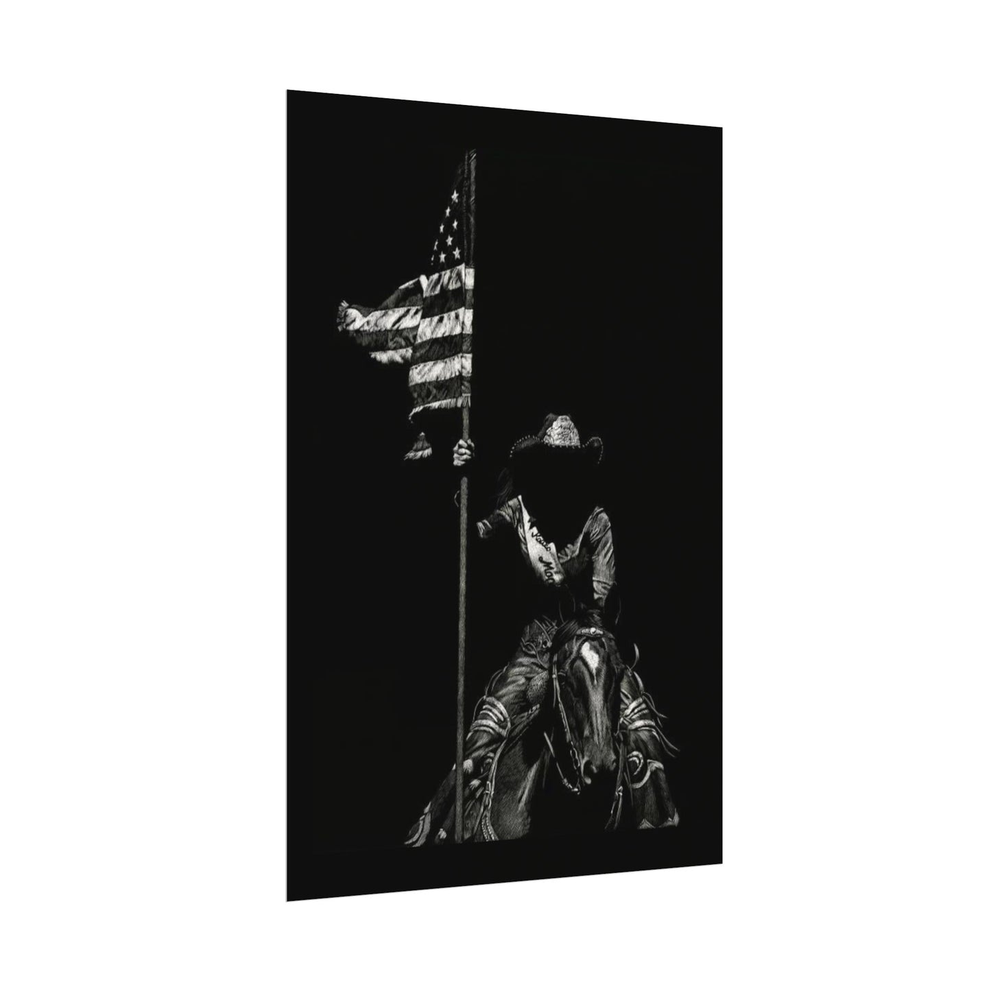 Star Spangled Elegance – Western Textured Watercolor Matte Posters