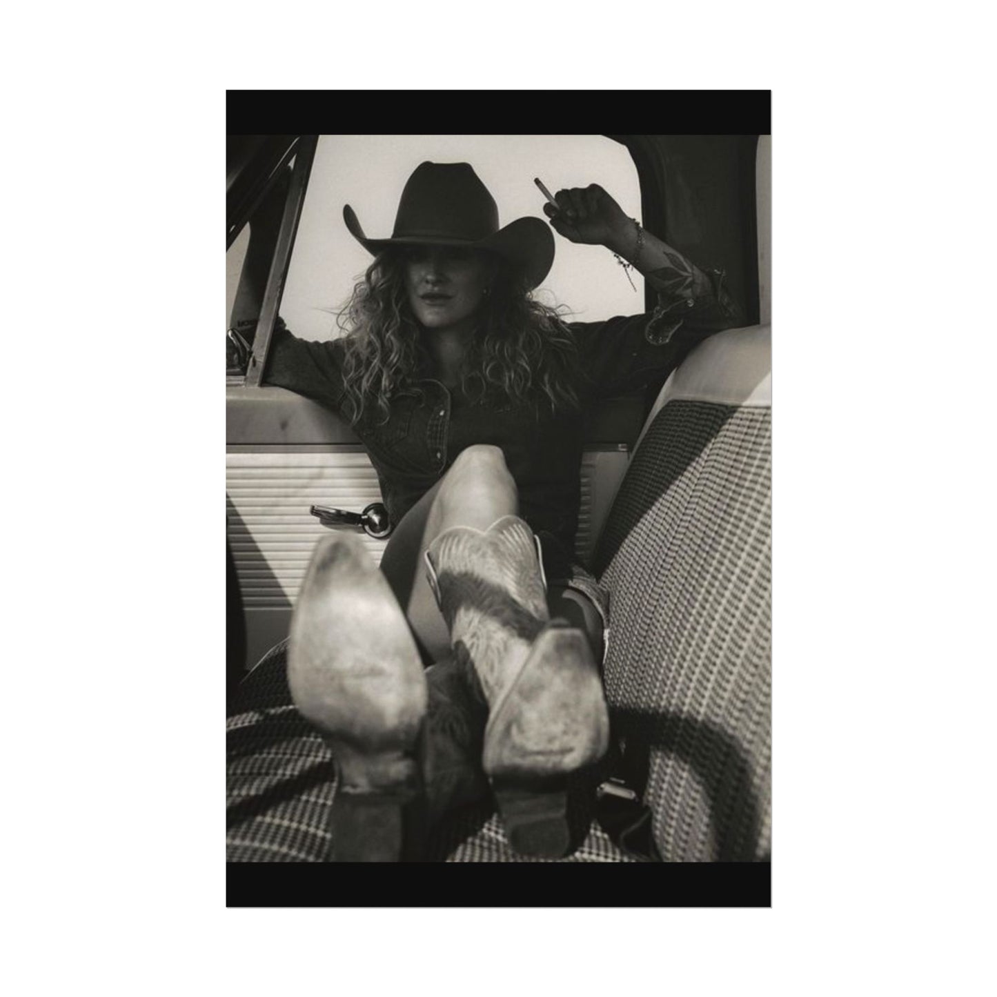 Whiskey Kissed Trouble – Western Textured Watercolor Matte Posters