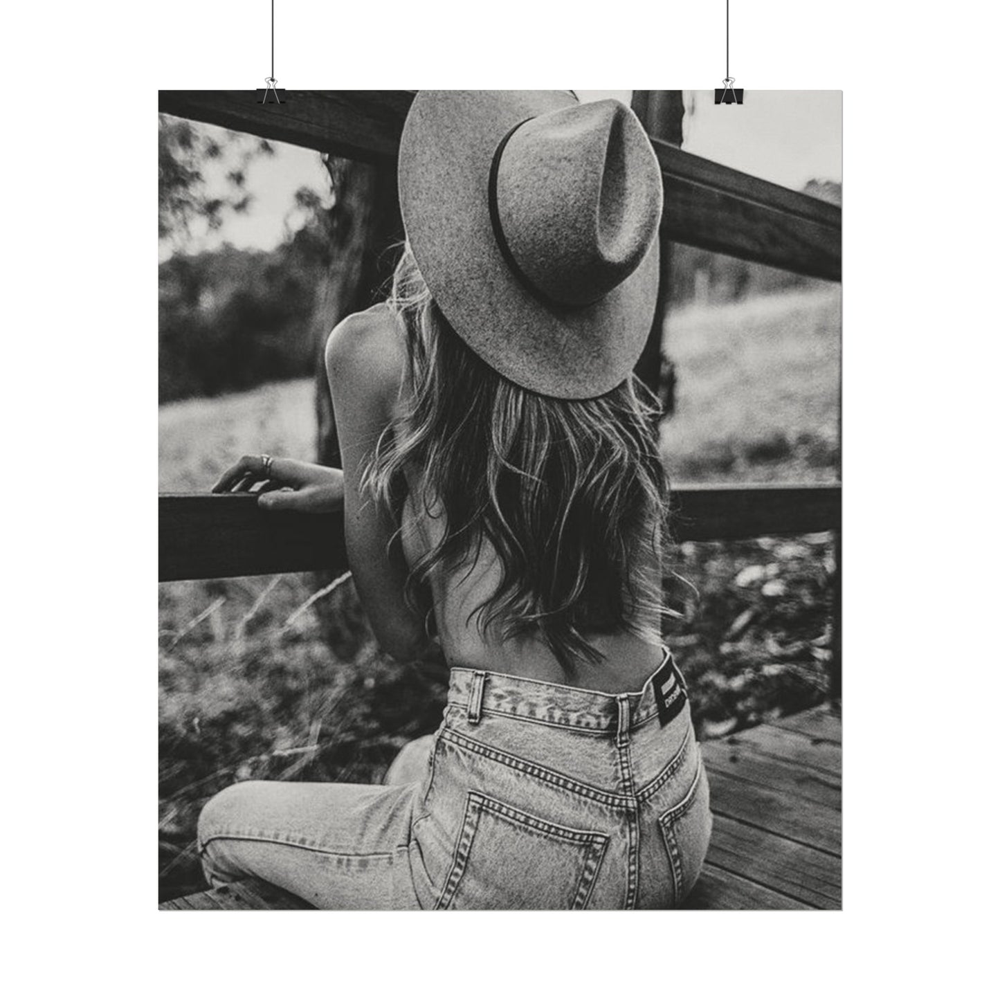 Babys Got Her Blue Jeans On – Western Textured Watercolor Matte Posters