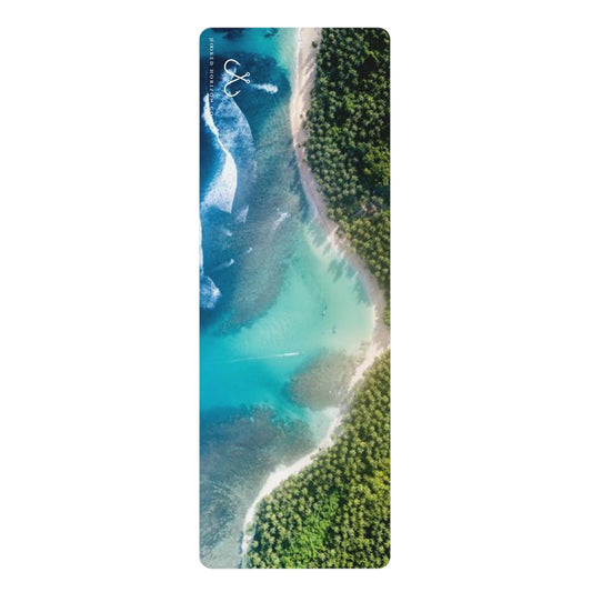 Beach Ocean-Inspired Rubber Yoga Mat for Mindfulness, Fitness, Eco-Friendly Exercise, Home Workouts, Gift for Yogis