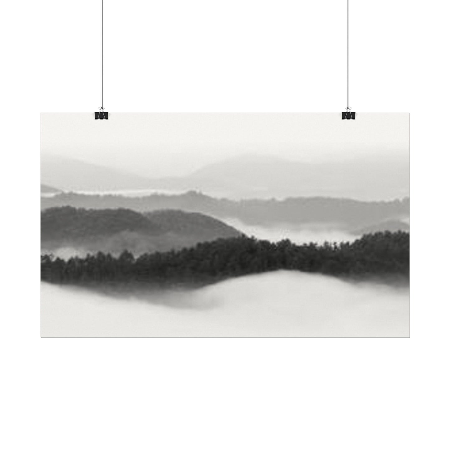 Smokey Mountain Range– Western Textured Watercolor Matte Posters