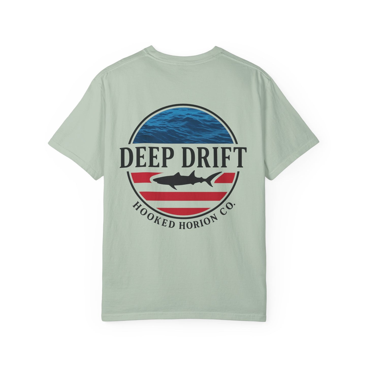 USA Deep Drift Fishing T-Shirt - RED, WHITE & BLUE Fishing Tee for Angler Lovers, Shark Lovers, Ocean Tee