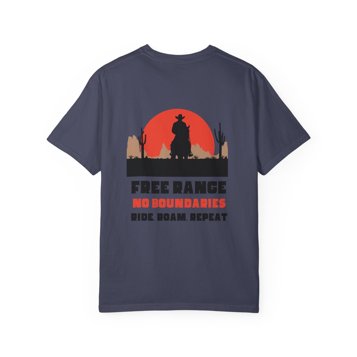Free Range Rancher Mountain T-Shirt - Western Gift, Nature Lover Tee, Unisex Cotton Shirt