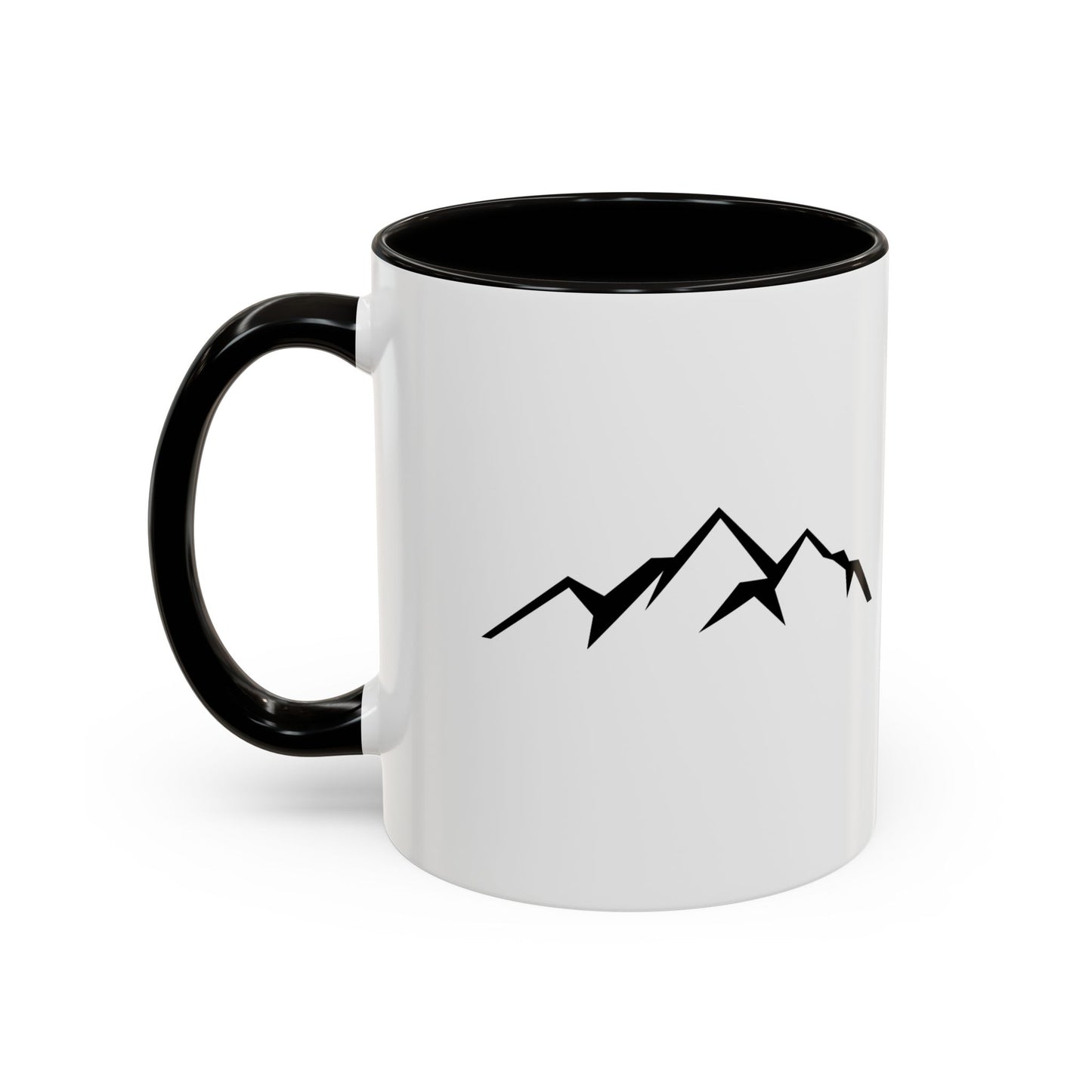 Mountain Range Black Handle Mug, Colorful Coffee Cup, Gift for Adventurers, Hiking Lover's Mug, Customizable Tea Mug, Perfect for Morning