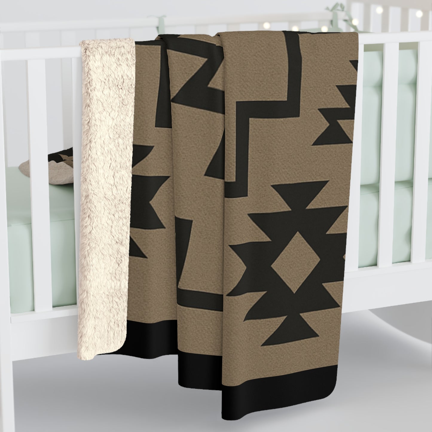 Josephine Sherpa Fleece Blanket - Modern Tribal Design, Perfect for Home Decor, Gift for Him/Her, Winter Warmth, Beach Blanket