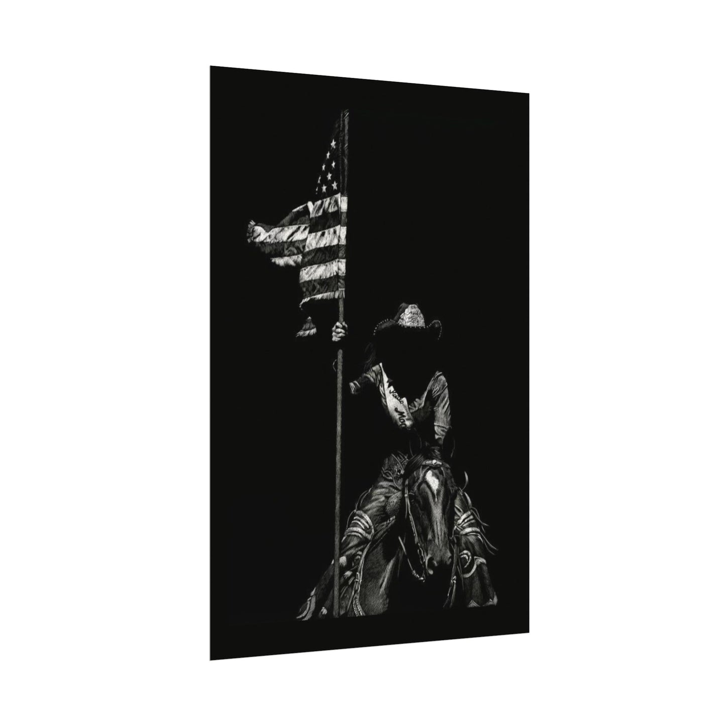 Star Spangled Elegance – Western Textured Watercolor Matte Posters
