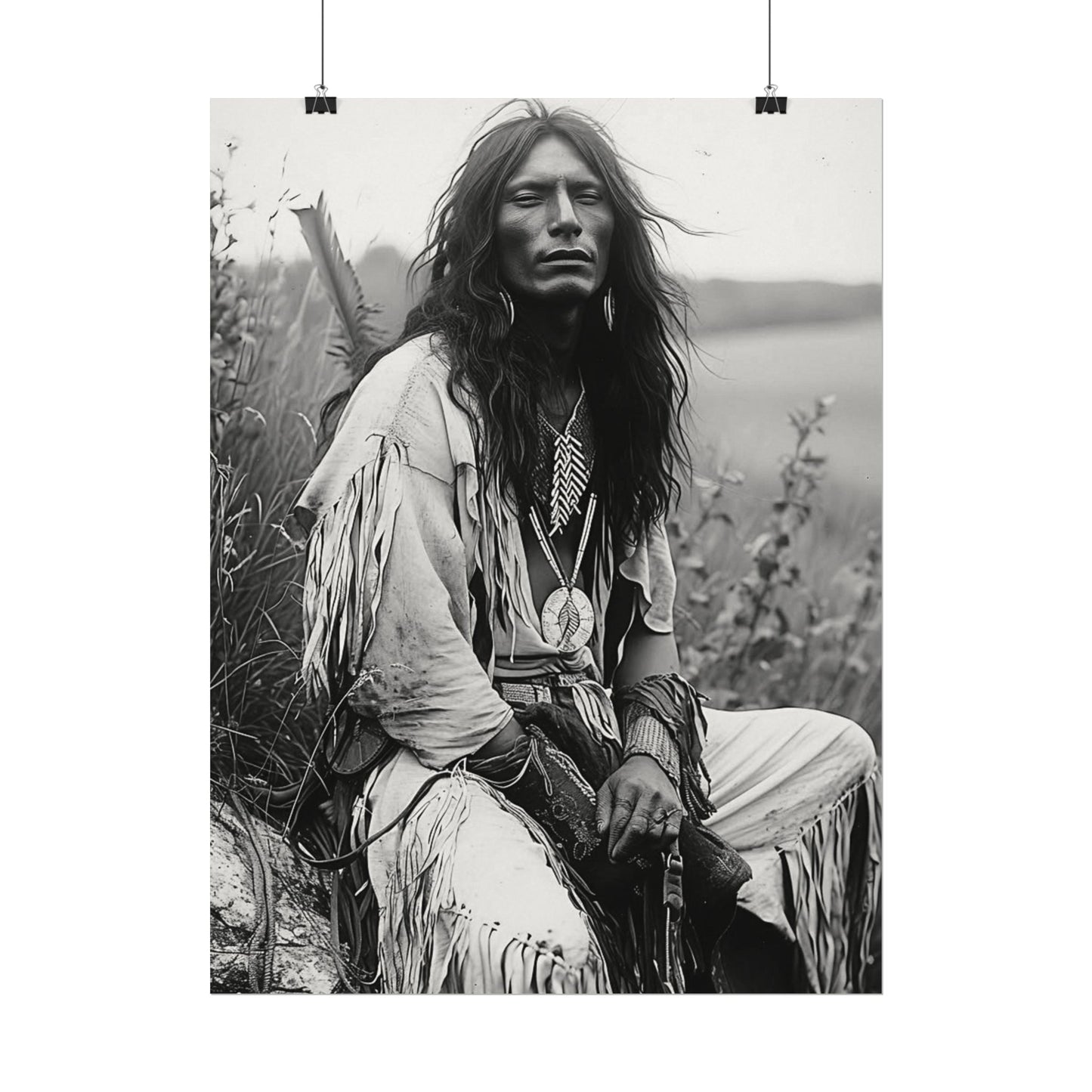 Mother Earths Guardian – Western Textured Watercolor Matte Posters