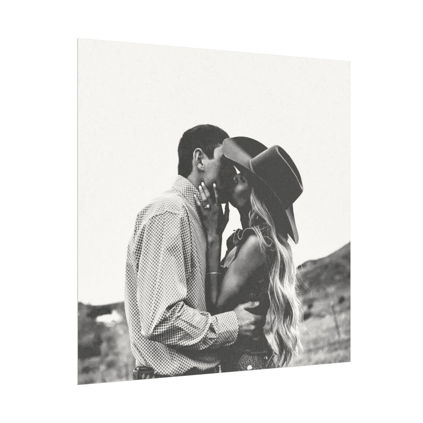 True Loves Kiss – Western Textured Watercolor Matte Posters