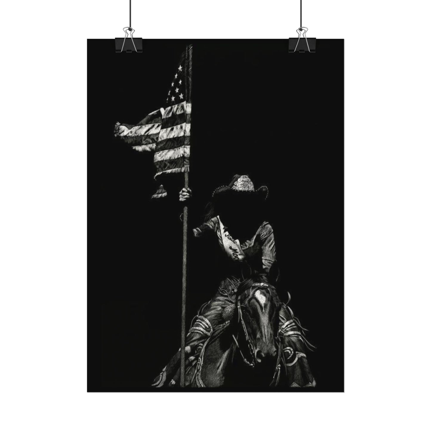 Star Spangled Elegance – Western Textured Watercolor Matte Posters