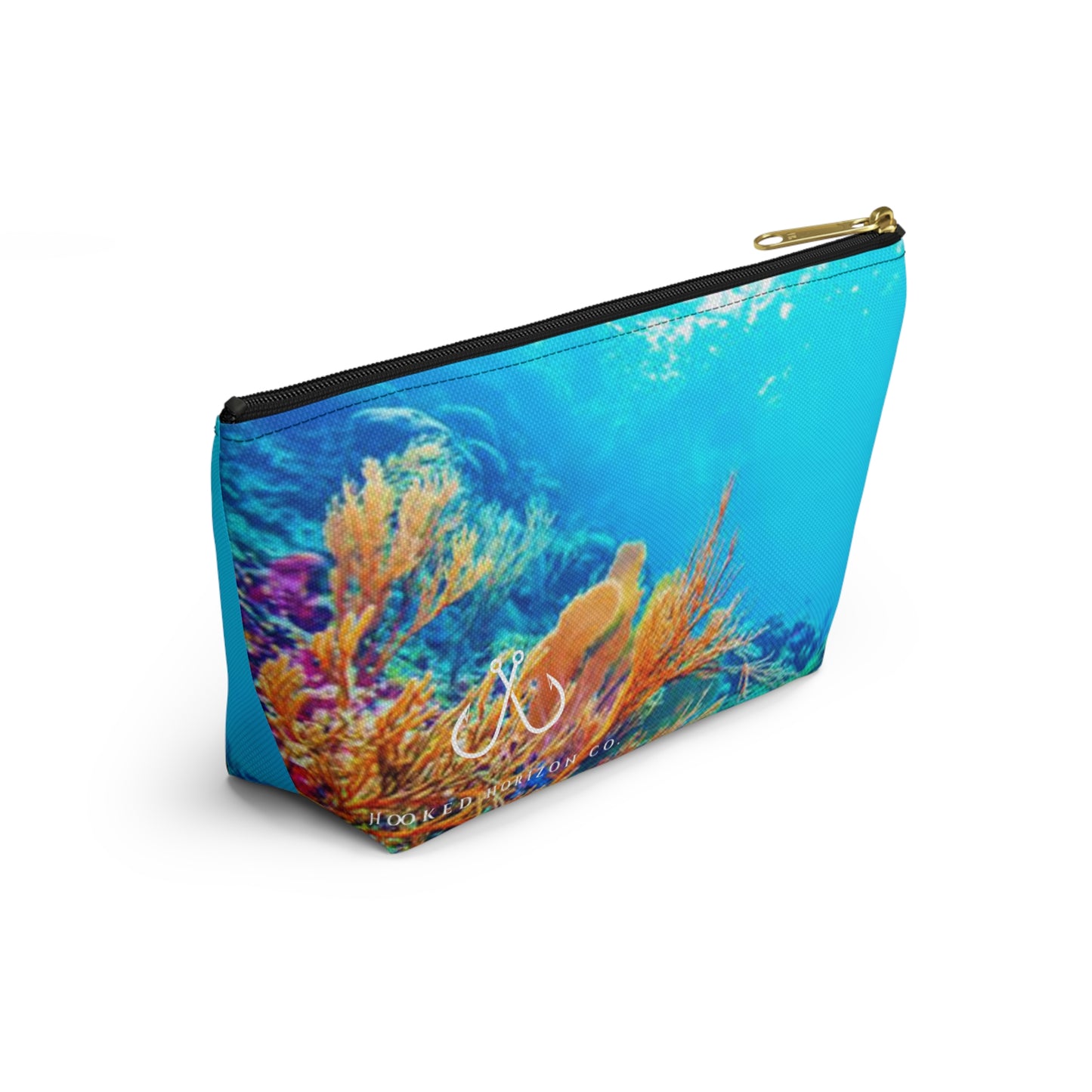 Coral Vibrant Gradient Accessory Pouch | Makeup Bag, Travel Organizer, Gift for Her, Beach Essentials, Stylish Storage