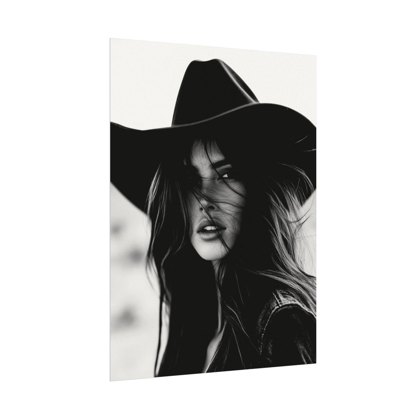 Smoldering Gaze – Western Textured Watercolor Matte Posters