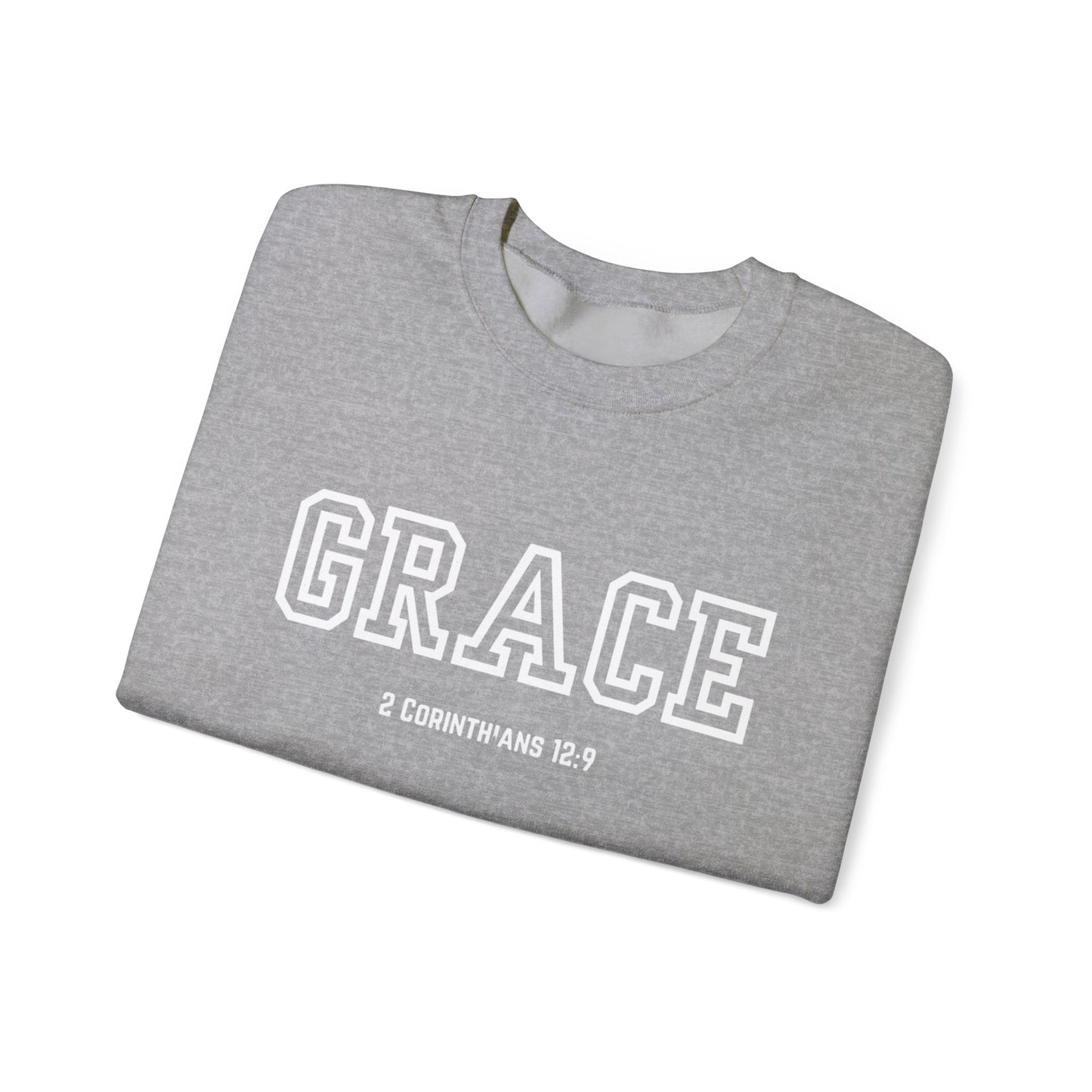 Grace Crewneck Sweatshirt - Comfort in Faith, Unisex Gift, Spiritual Apparel, Inspirational Fashion, Cozy Christian Sweatshirt