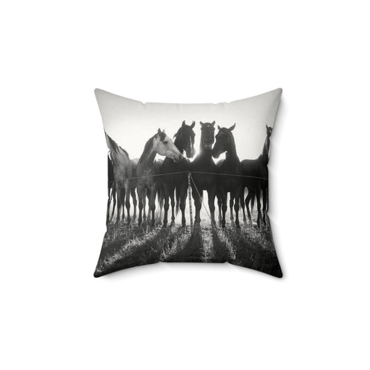 Wild At Heart Horse Faux Suede Pillow, Cozy Home Decor, Motivational Cushion, Bohemian Bedroom Accessory, Unique Gift Idea