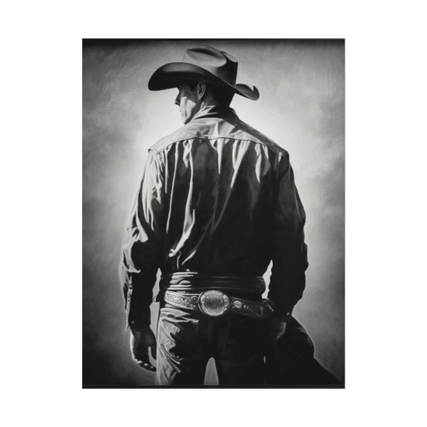 The Lone Rider – Western Textured Watercolor Matte Posters