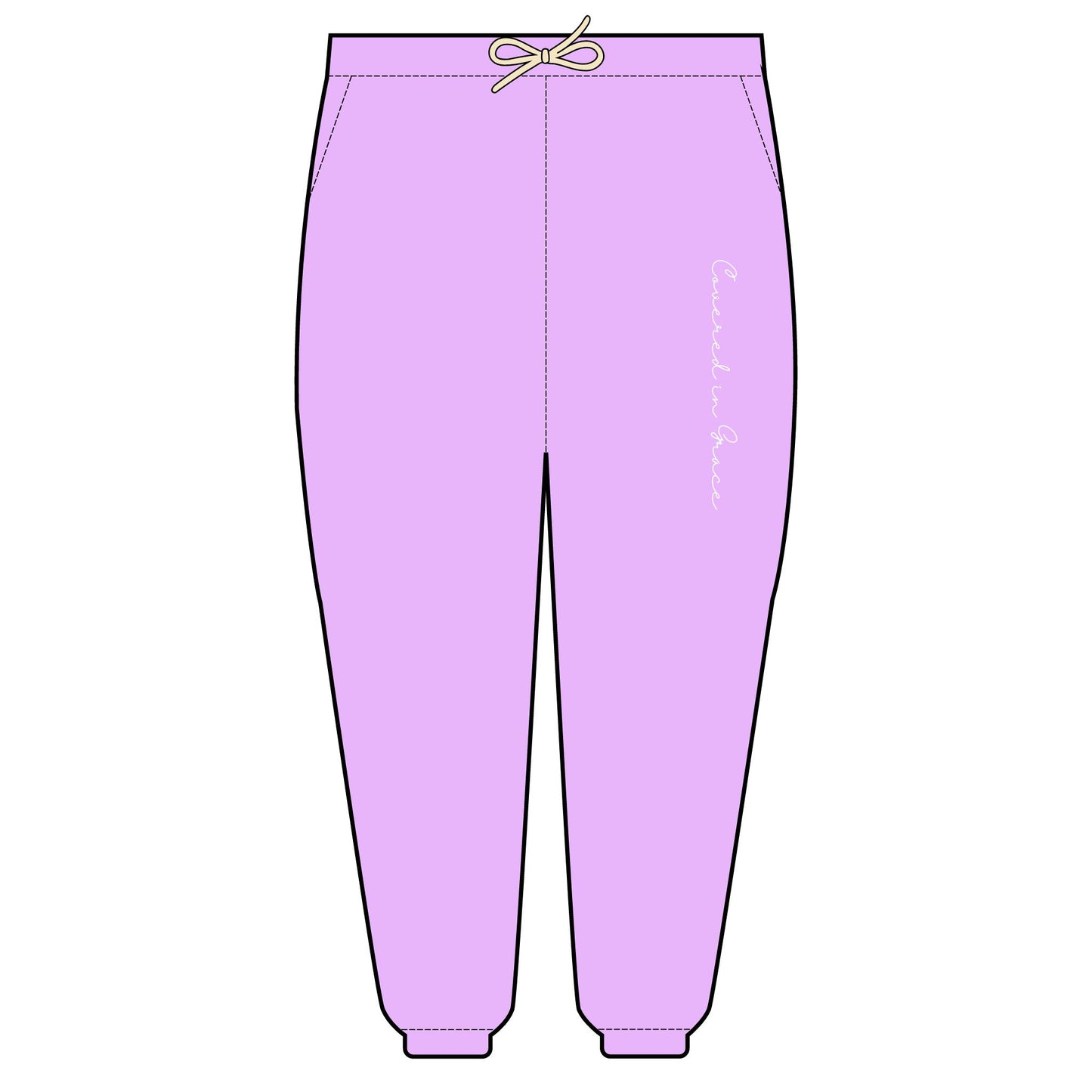 Covered In Grace Relaxed Embroidered Fleece Sweatpants | Cozy Loungewear, Gifts for Her, Comfortable Joggers, Relaxed Fit Sweatpants, Unisex Fashion, spiritual Gear, Christian