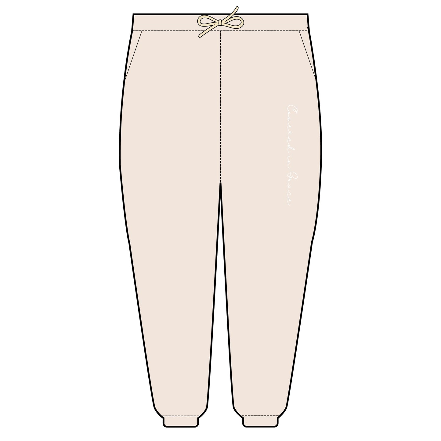 Covered In Grace Relaxed Embroidered Fleece Sweatpants | Cozy Loungewear, Gifts for Her, Comfortable Joggers, Relaxed Fit Sweatpants, Unisex Fashion, spiritual Gear, Christian