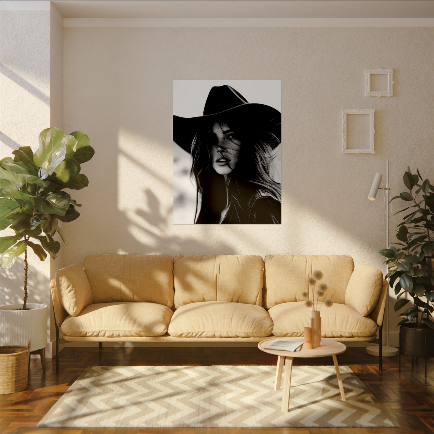 Smoldering Gaze – Western Textured Watercolor Matte Posters