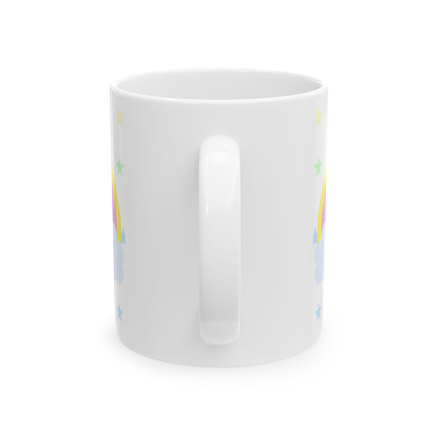 Rainbow Cloud Ceramic Mug, Cute Coffee Cup for Kids, Fun Gift for Birthdays, Colorful Drinkware for Home, Unique Rainbow Mug