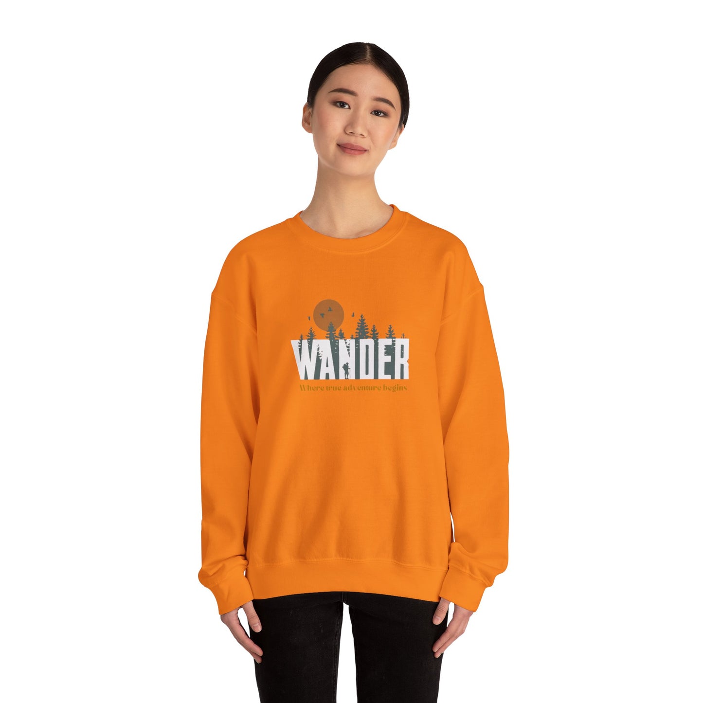 Wander Crewneck Sweatshirt - Cozy Adventure Sweater for Nature Lovers, Perfect for Camping, Travel, Gifts