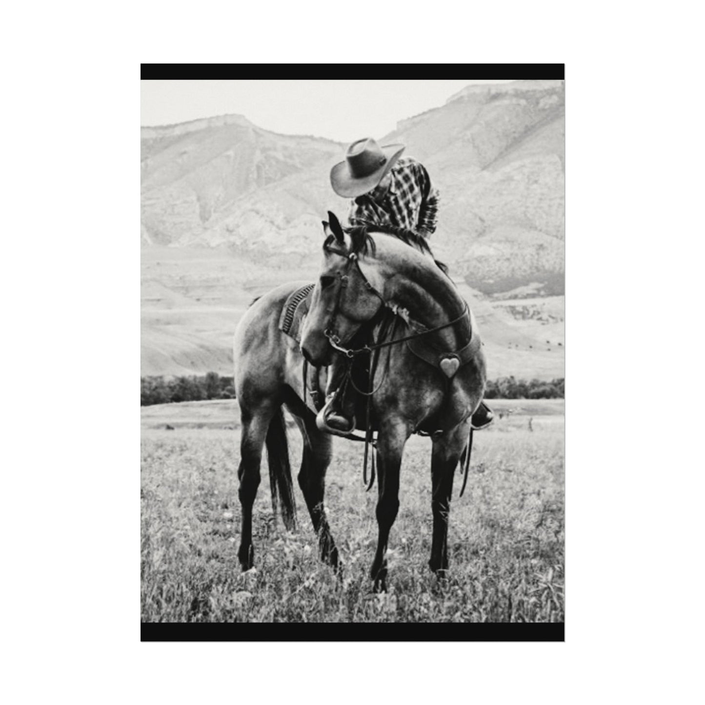 Love In The Saddle – Western Textured Watercolor Matte Posters