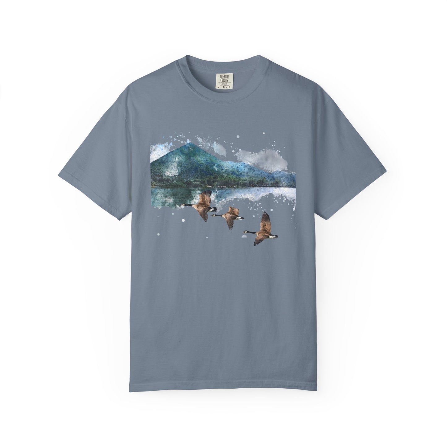 Geese Wildlife Adventure Tee Unisex Garment-Dyed T-shirt, Boho Nature Tee, Camping Shirt, Adventure Apparel, Gift for Wilderness Lovers