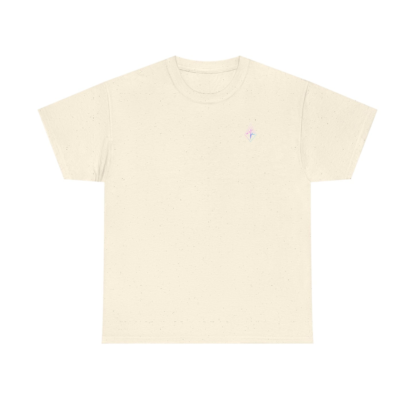 Arrow Ridge Gradient Tee — Minimal Origami Logo T-Shirt with Pastel Holographic Design