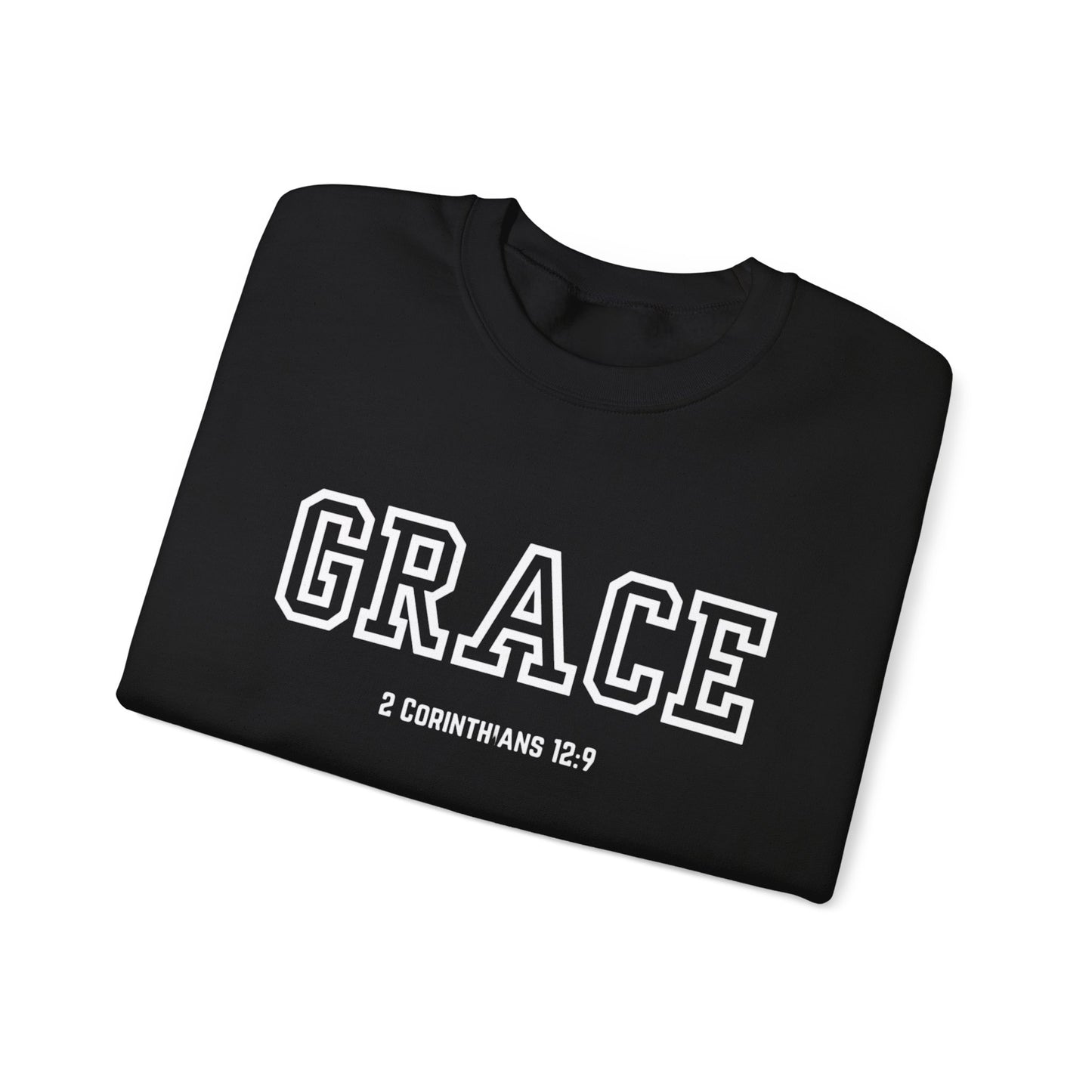 Grace Crewneck Sweatshirt - Comfort in Faith, Unisex Gift, Spiritual Apparel, Inspirational Fashion, Cozy Christian Sweatshirt
