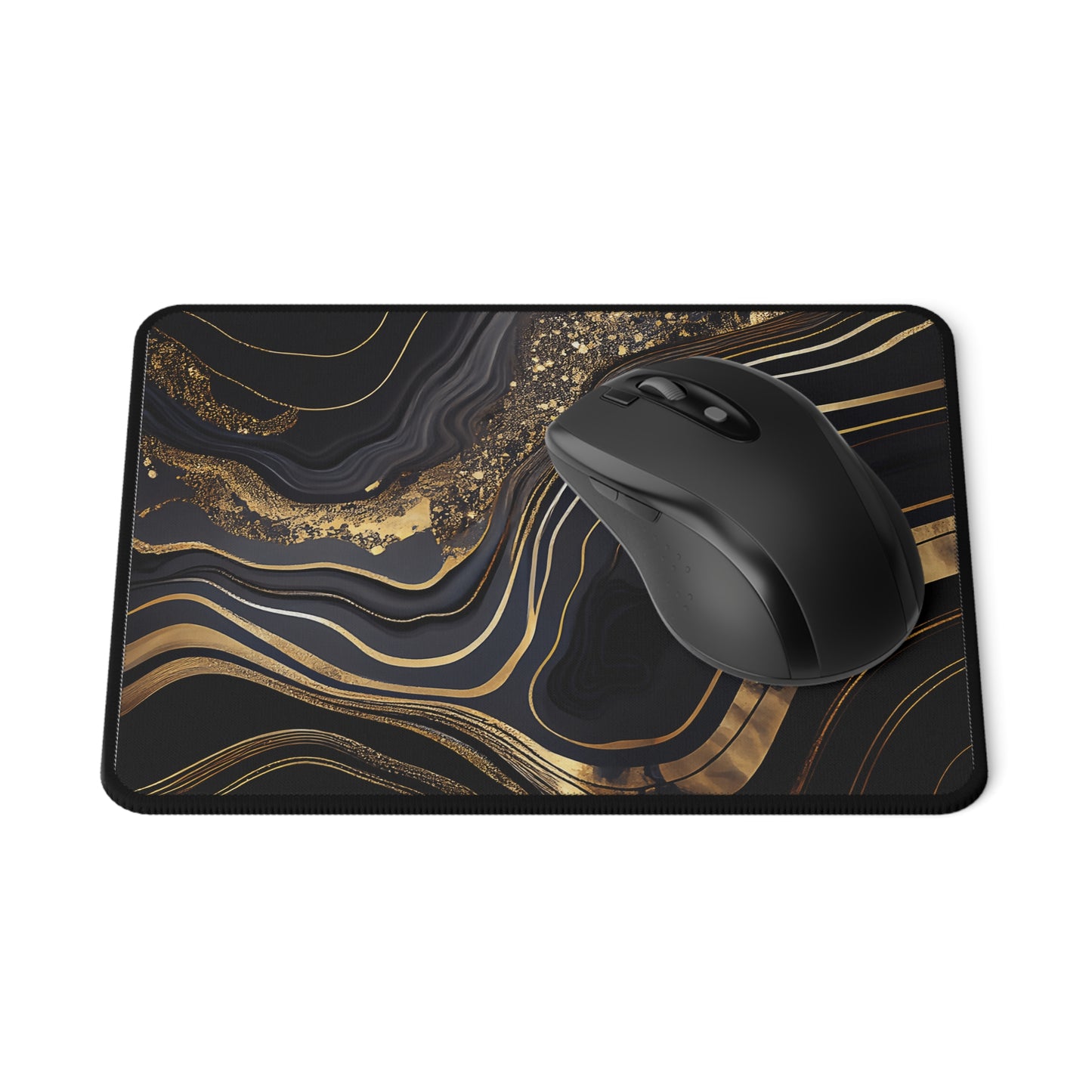 Black & Gold Non-Slip Gaming Mouse Pad, Computer Accessories, Gamer Gift, Desk Decor, Unique Mouse Mat, Animal Lover Gift