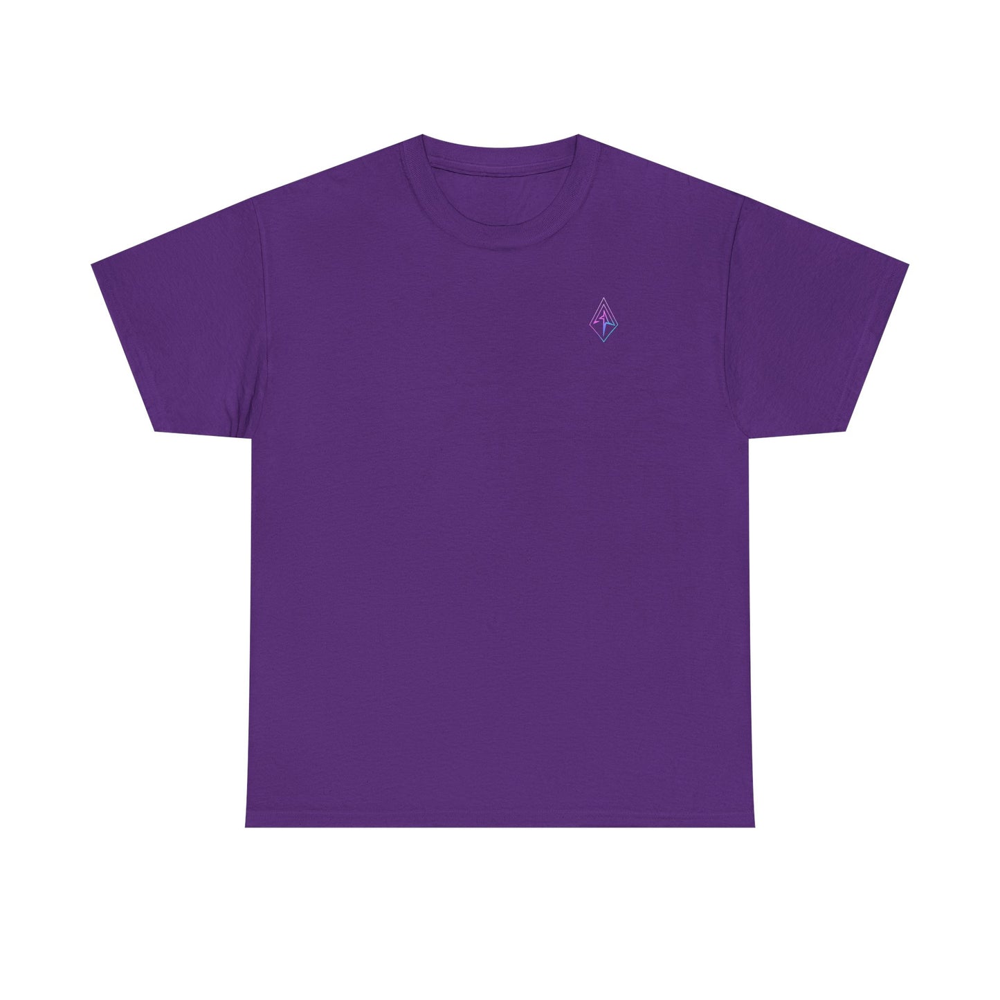 Arrow Ridge Gradient Tee — Minimal Origami Logo T-Shirt with Pastel Holographic Design