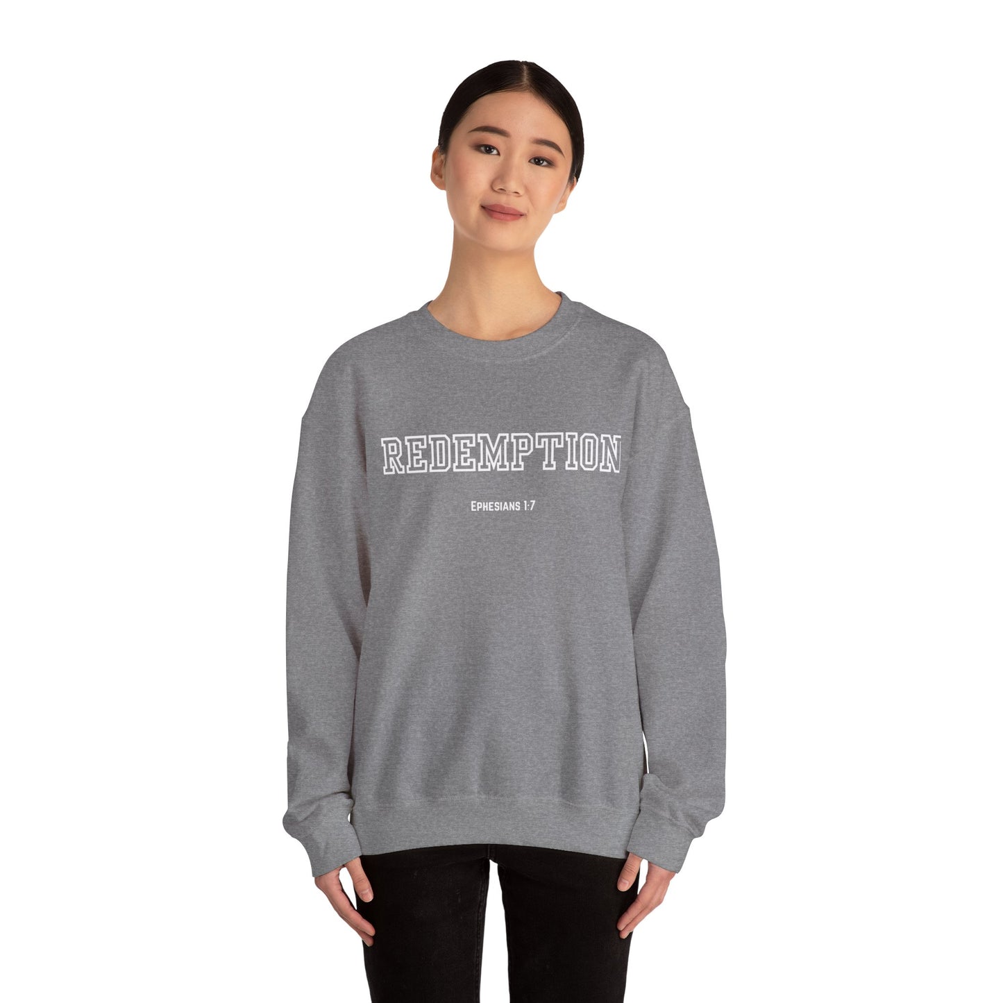 Cozy Redemption Crewneck Sweatshirt - Perfect for Faith-inspired Fashion, Casual Wear, Bible Study, Gift for Friends, Church Events,
