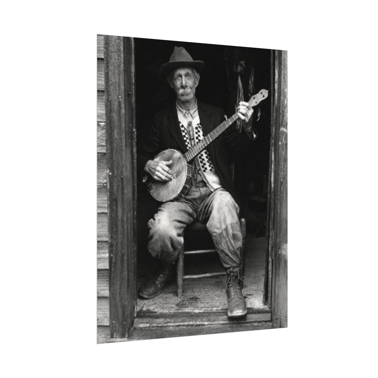 Strings In The Still – Western Textured Watercolor Matte Posters