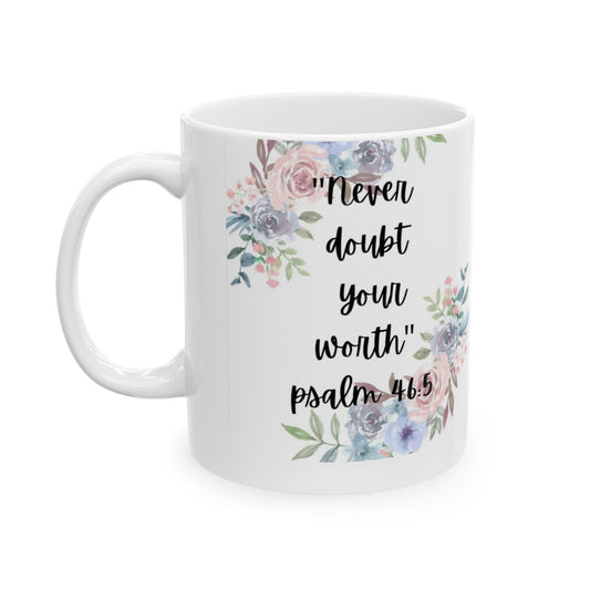 Inspirational Floral Quote Mug, Motivational Coffee Cup for Women, Encouragement Gift, Bible Verse Mug for Friend, Home and Office
