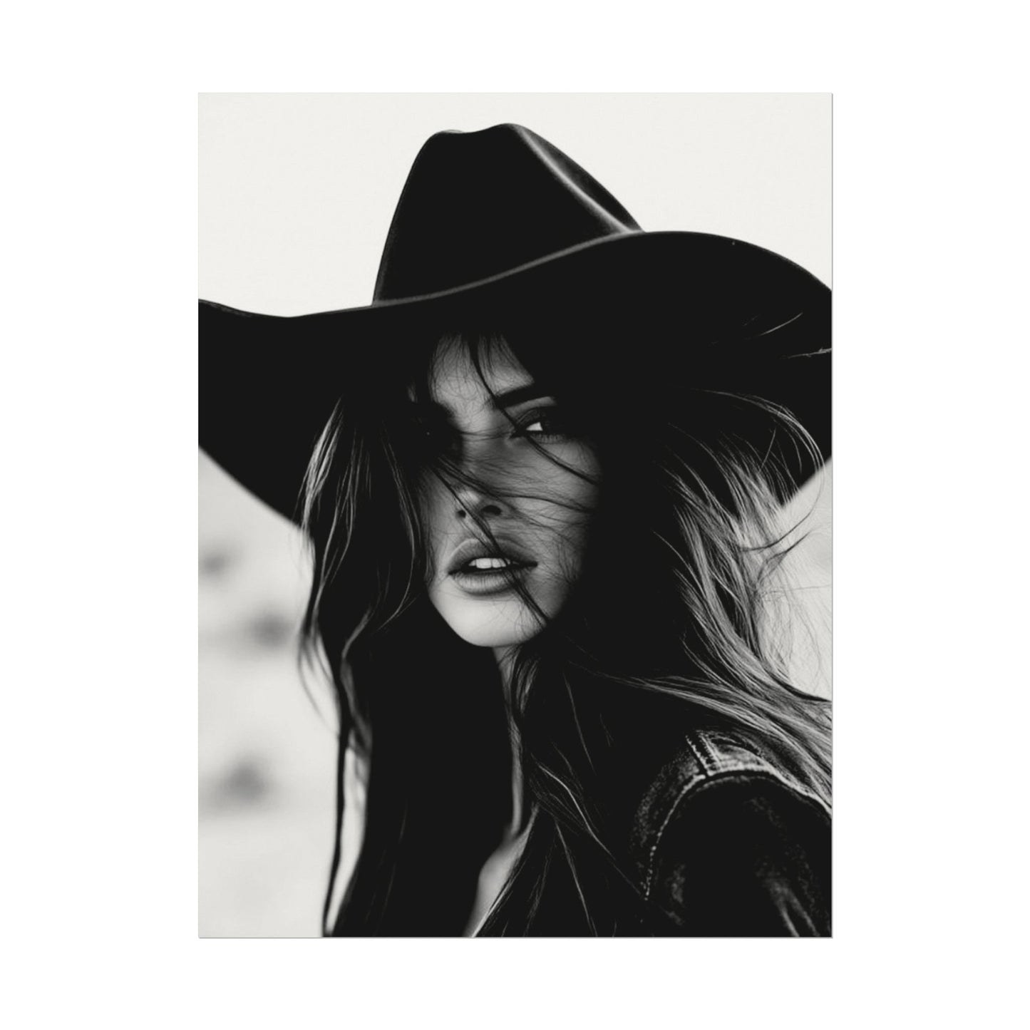 Smoldering Gaze – Western Textured Watercolor Matte Posters