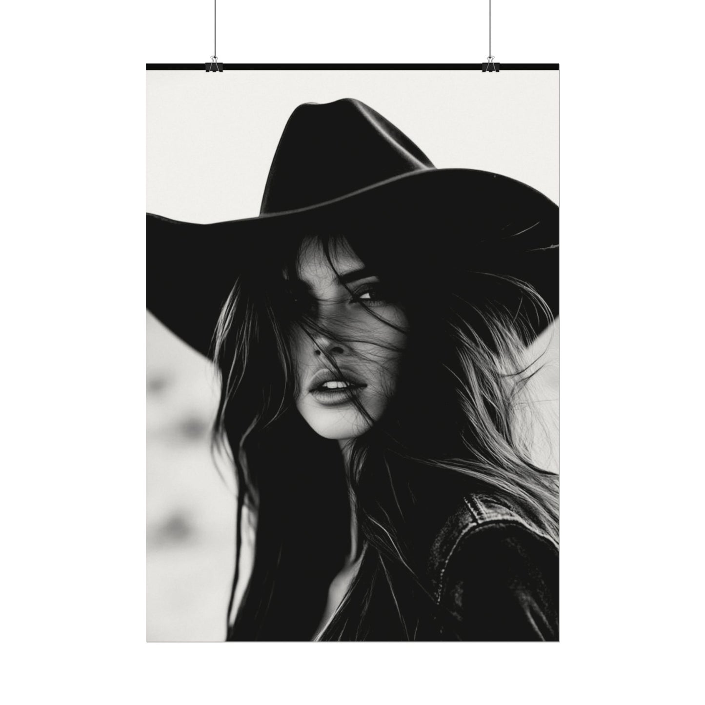 Smoldering Gaze – Western Textured Watercolor Matte Posters