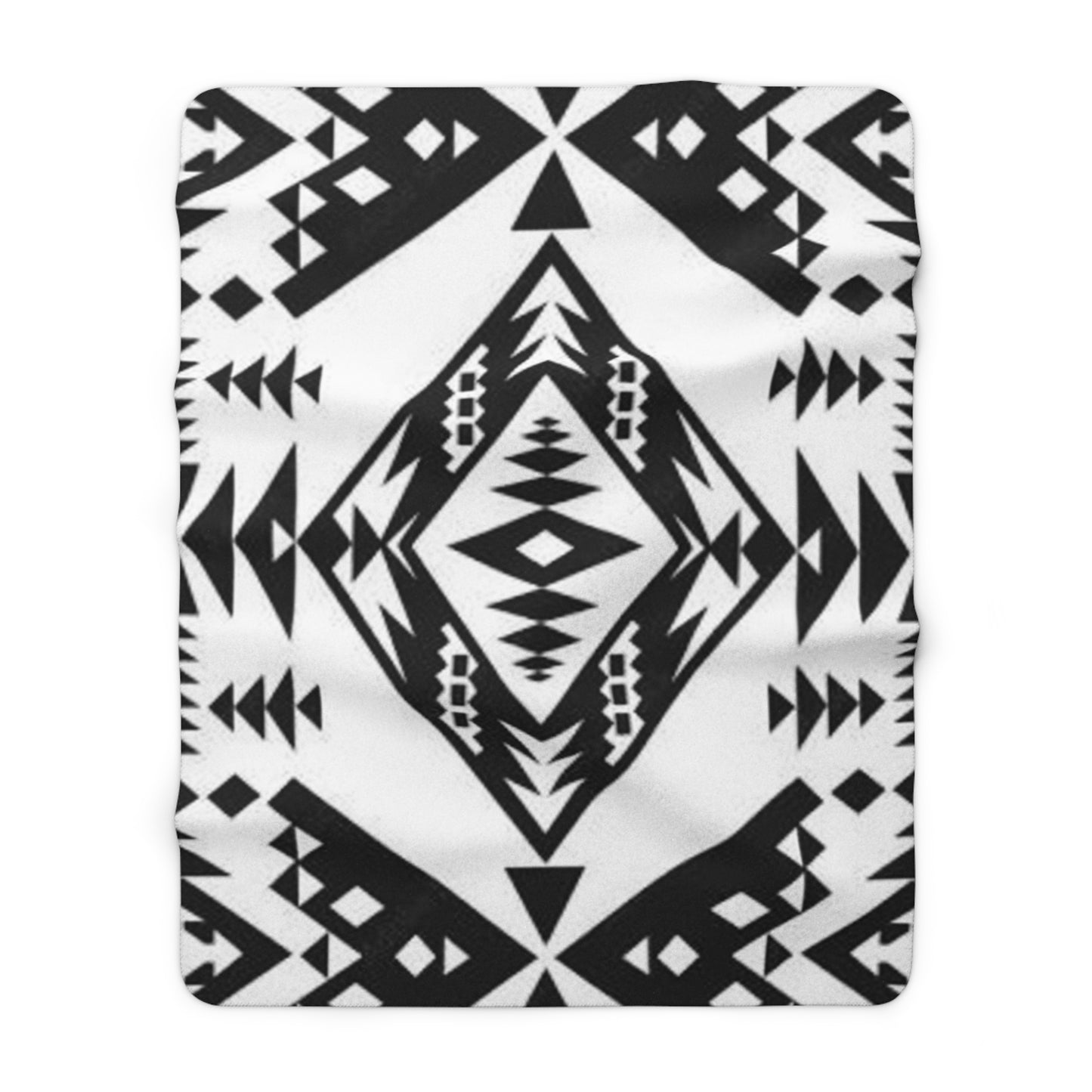 Sioux Sherpa Fleece Blanket - Modern Tribal Design, Perfect for Home Decor, Gift for Him/Her, Winter Warmth, Beach Blanket