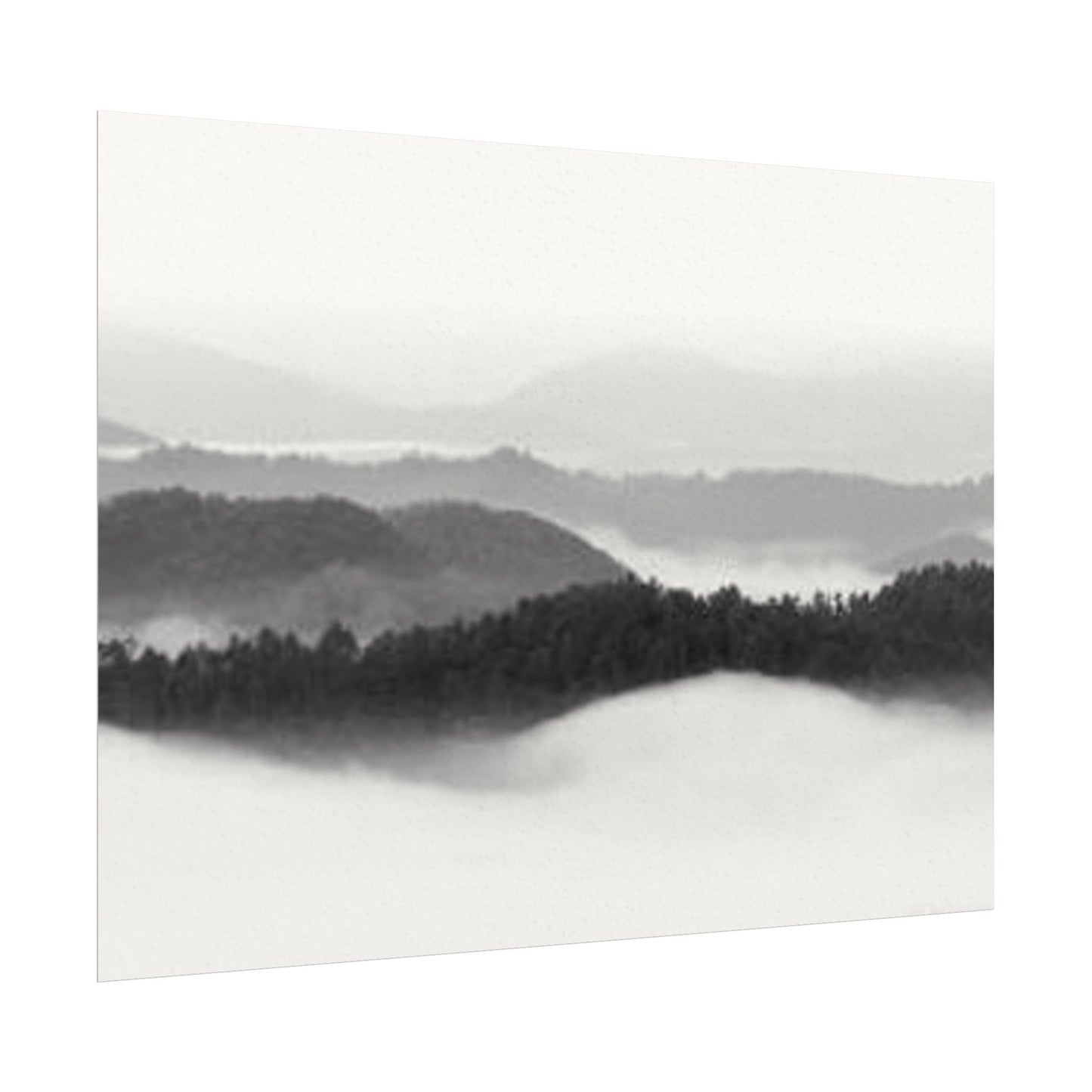 Smokey Mountain Range– Western Textured Watercolor Matte Posters