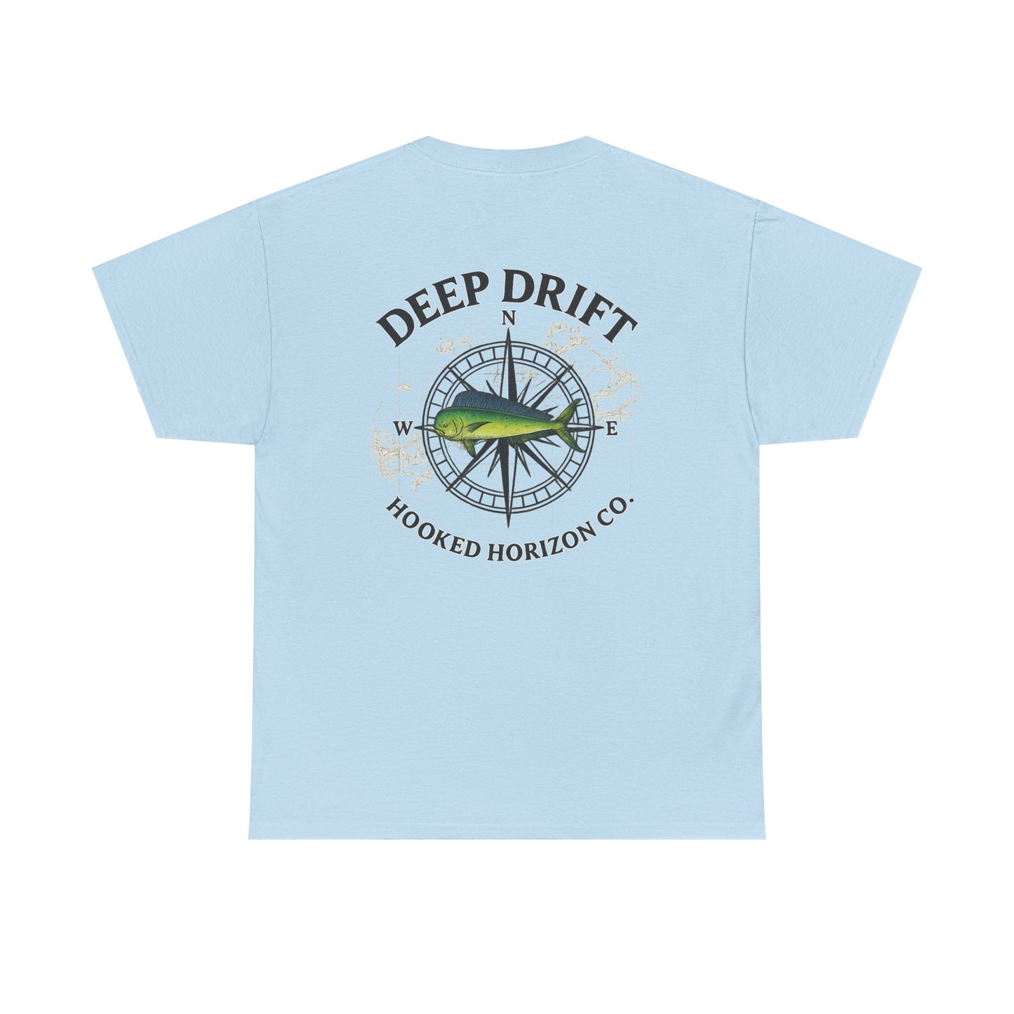 Compass Fishing T‑Shirt — "Deep Drift" Compass Design by Hooked Horizon Co.